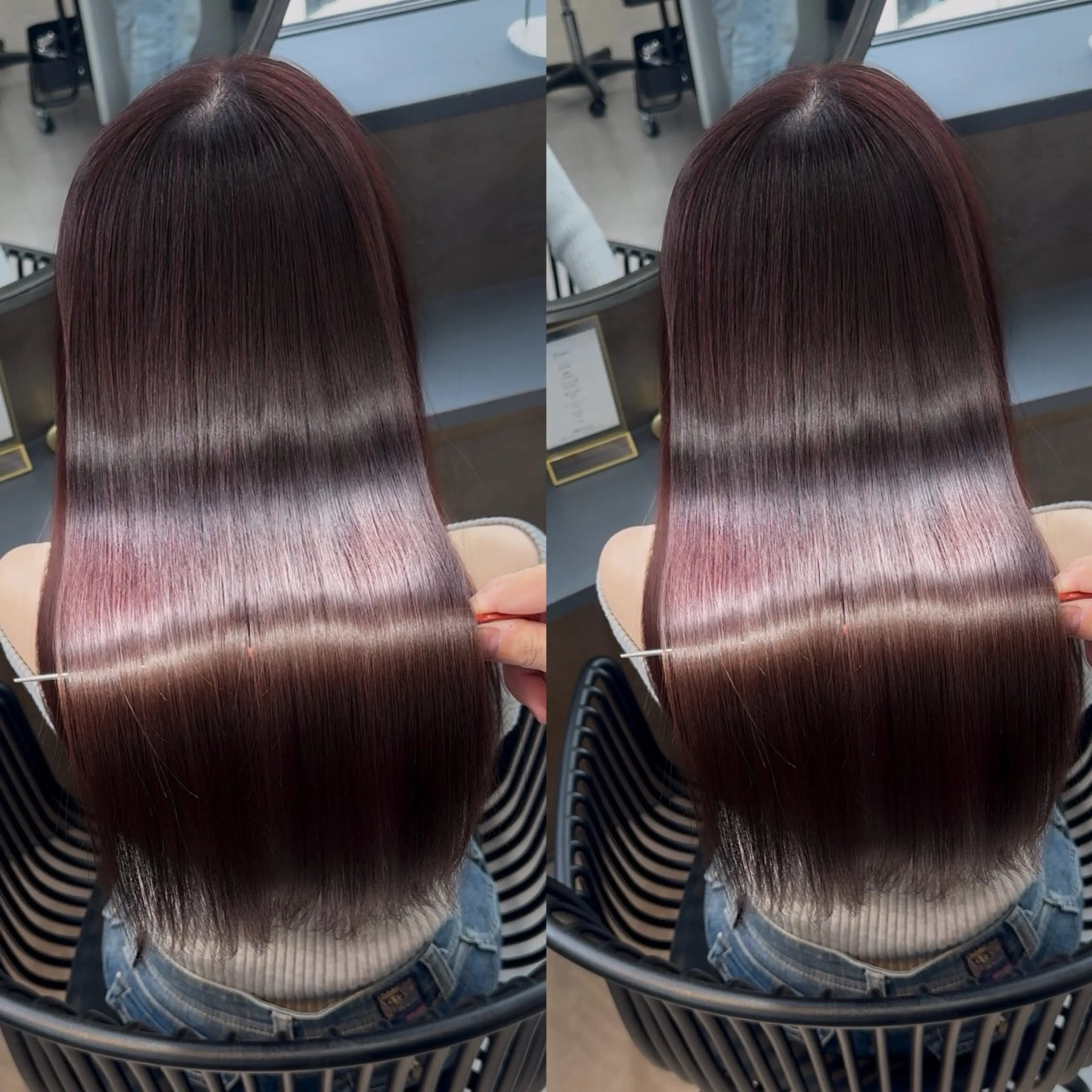 ロング カラー ブリーチ 髪質改善 縮毛矯正 トリートメント カット ヘアカラー トリートメント 髪質改善女性支持率 Ｎｏ．1💍yasuのヘアスタイル