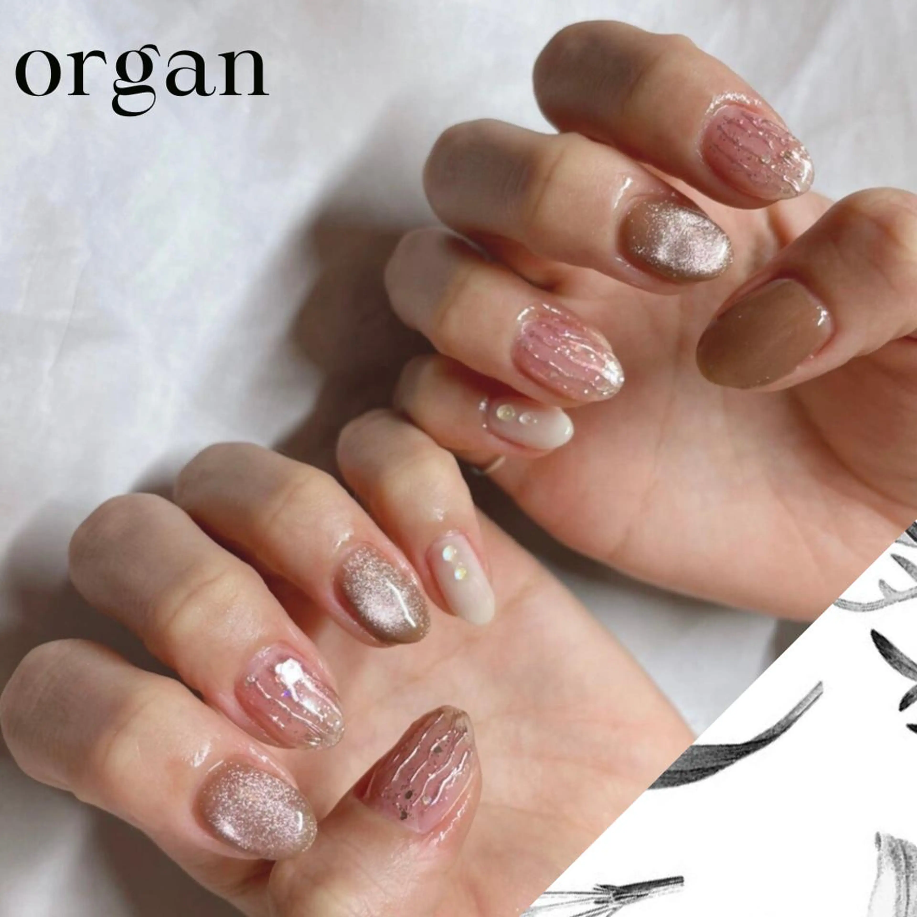 ネイル マグネットネイル ハンドネイル フットネイル ハンドケア 【ＯＲＧＡＮ】 nailのネイルデザイン
