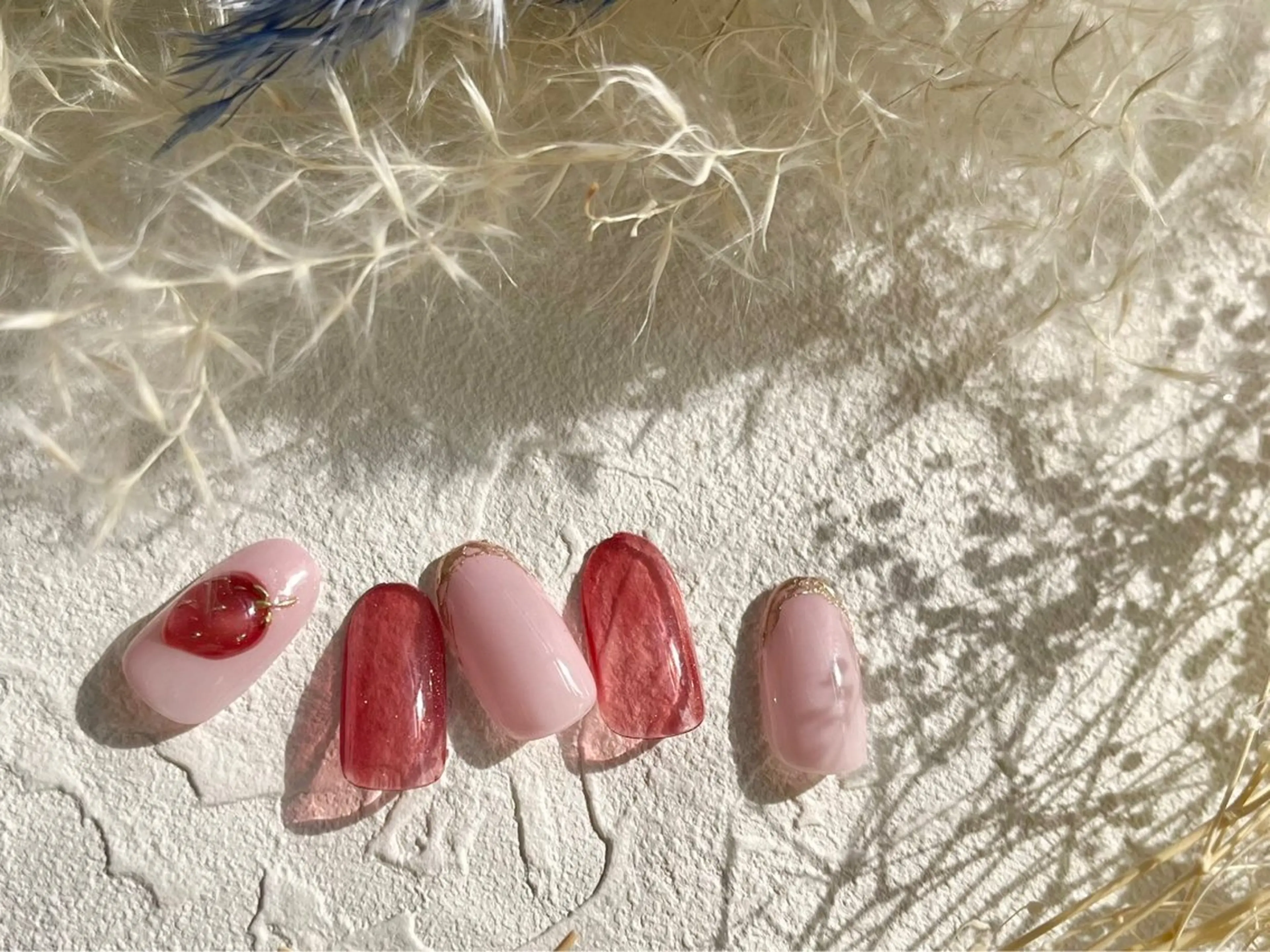 ネイル オーロラネイル 入学式 フットネイル フレンチネイル ジェルネイル Mogu nail 二子玉川のネイルデザイン