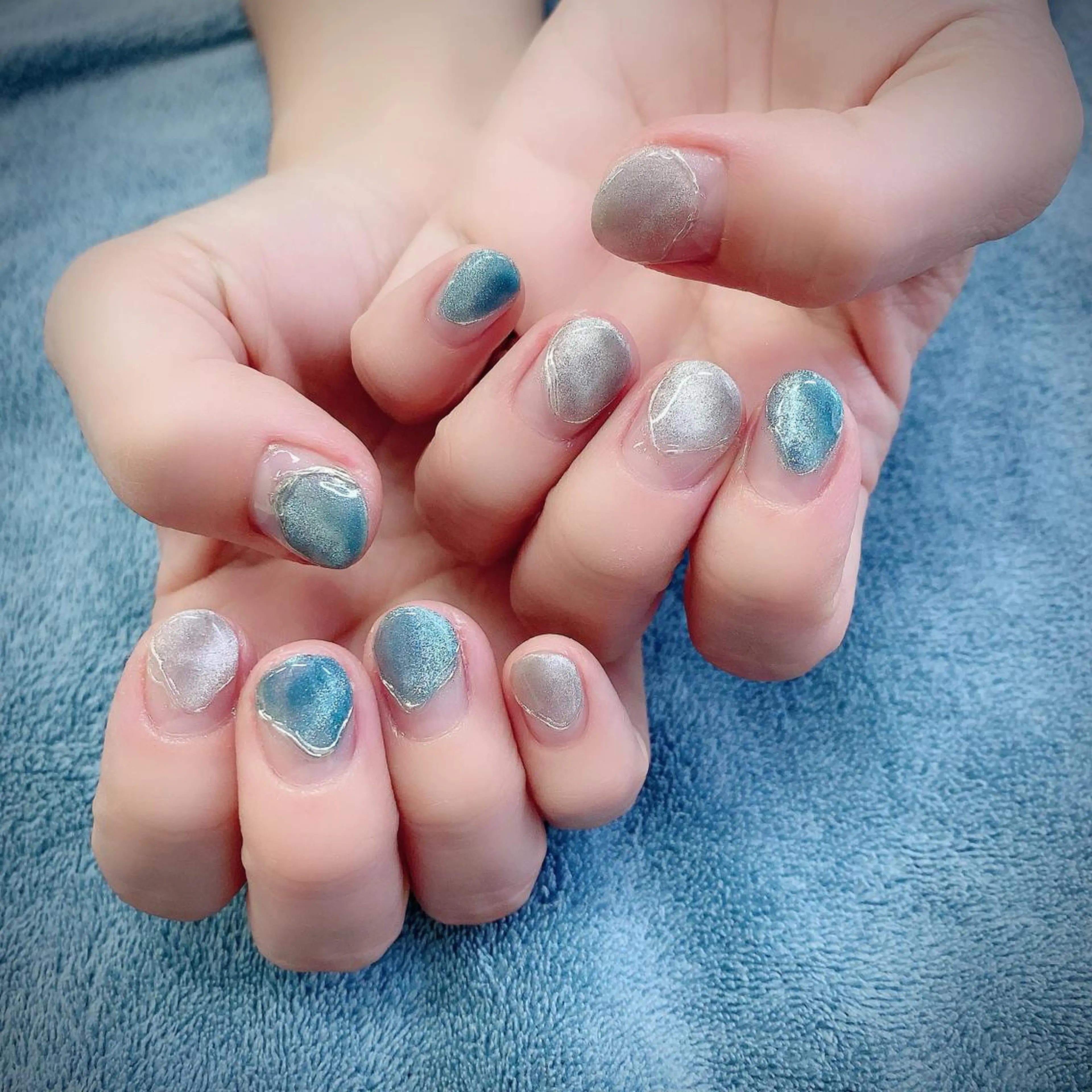 ネイル フレンチネイル マグネットネイル YAS 青柳 安代のネイルデザイン