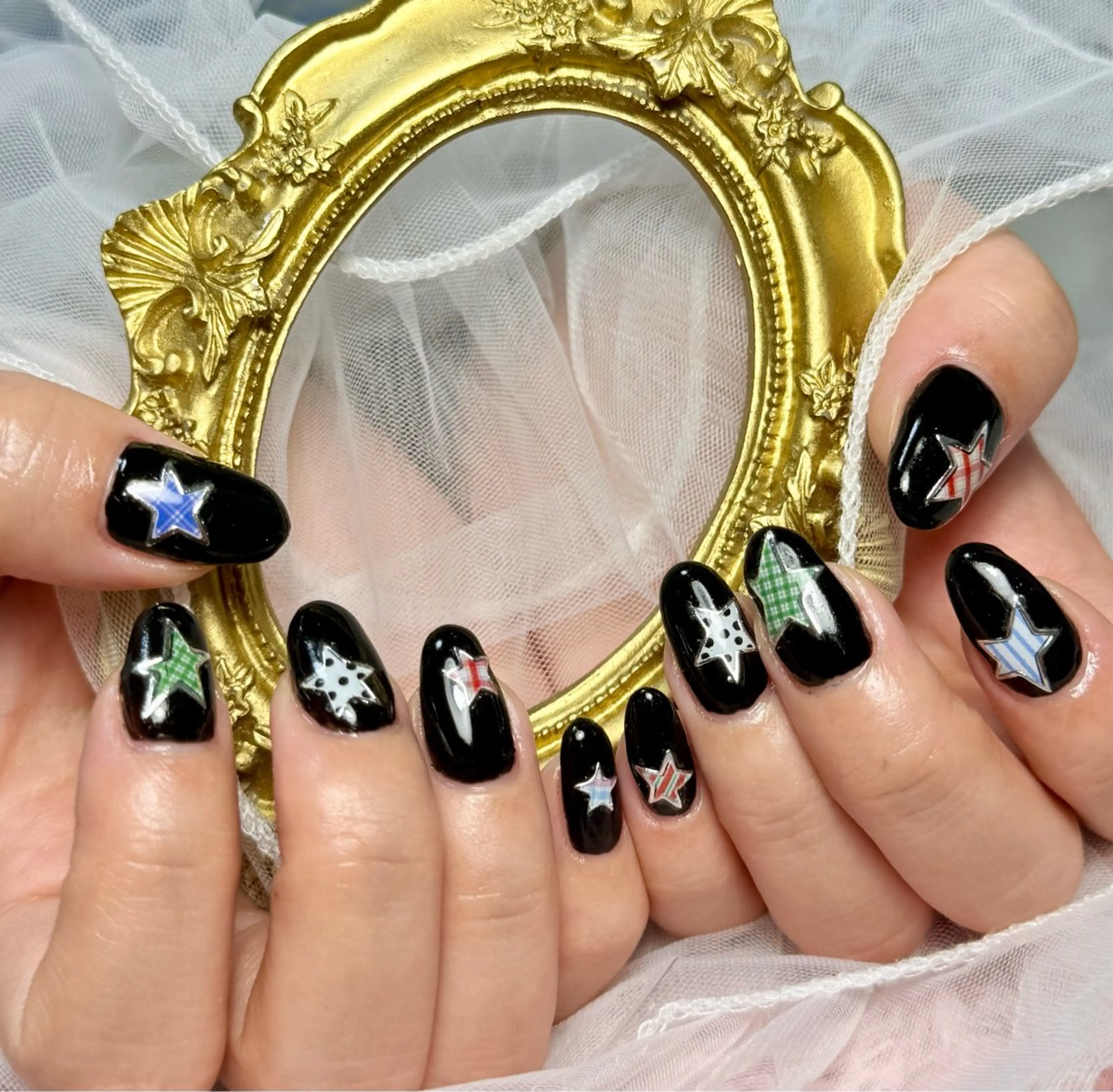 ネイル アートネイル チークネイル フラッシュネイル フラッシュマグ フレンチネイル M.N_ nailのネイルデザイン