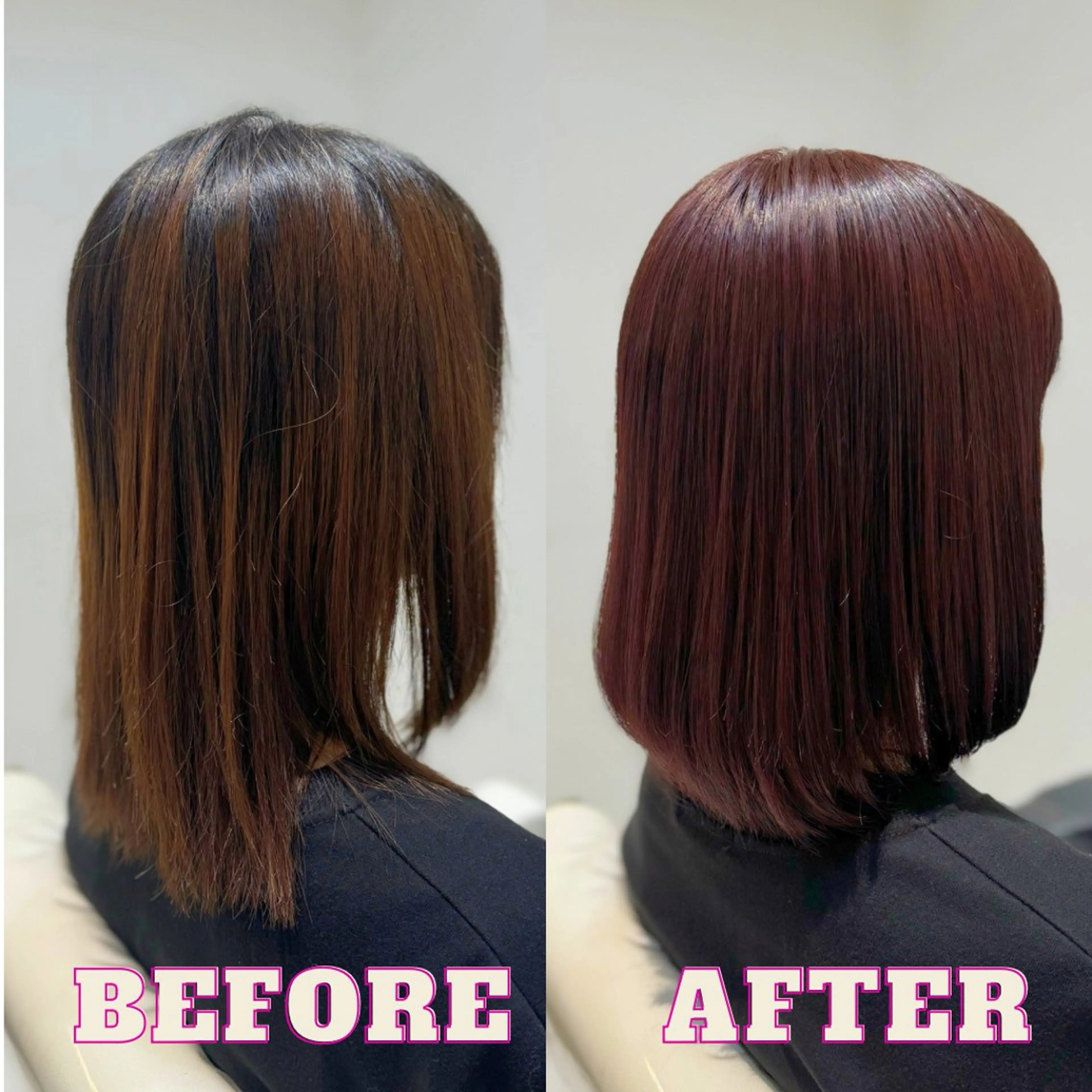 ショート カット ヘアカラー トリートメント YASU🍎ピンク/ 赤系カラー/髪質改善のヘアスタイル