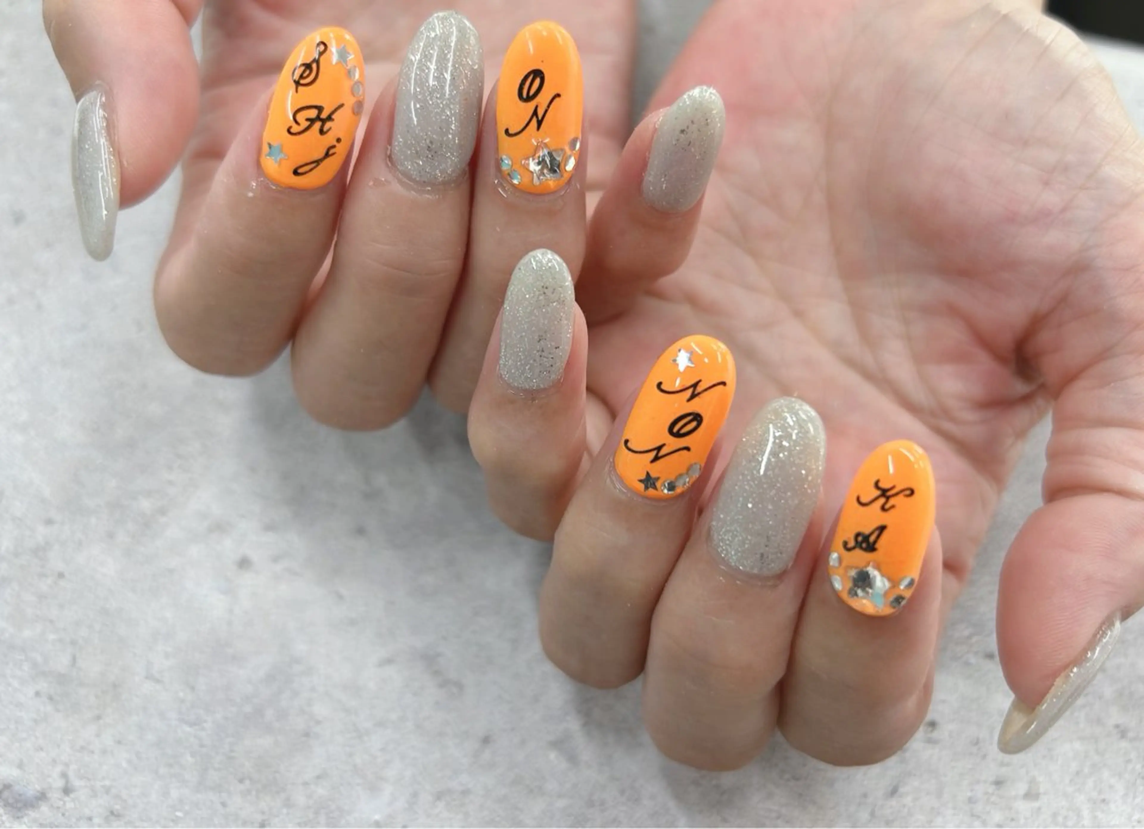 ネイル オレンジ ハンドネイル Nail Salon agré所属・agré ネイルサロン　アグレのネイルデザイン