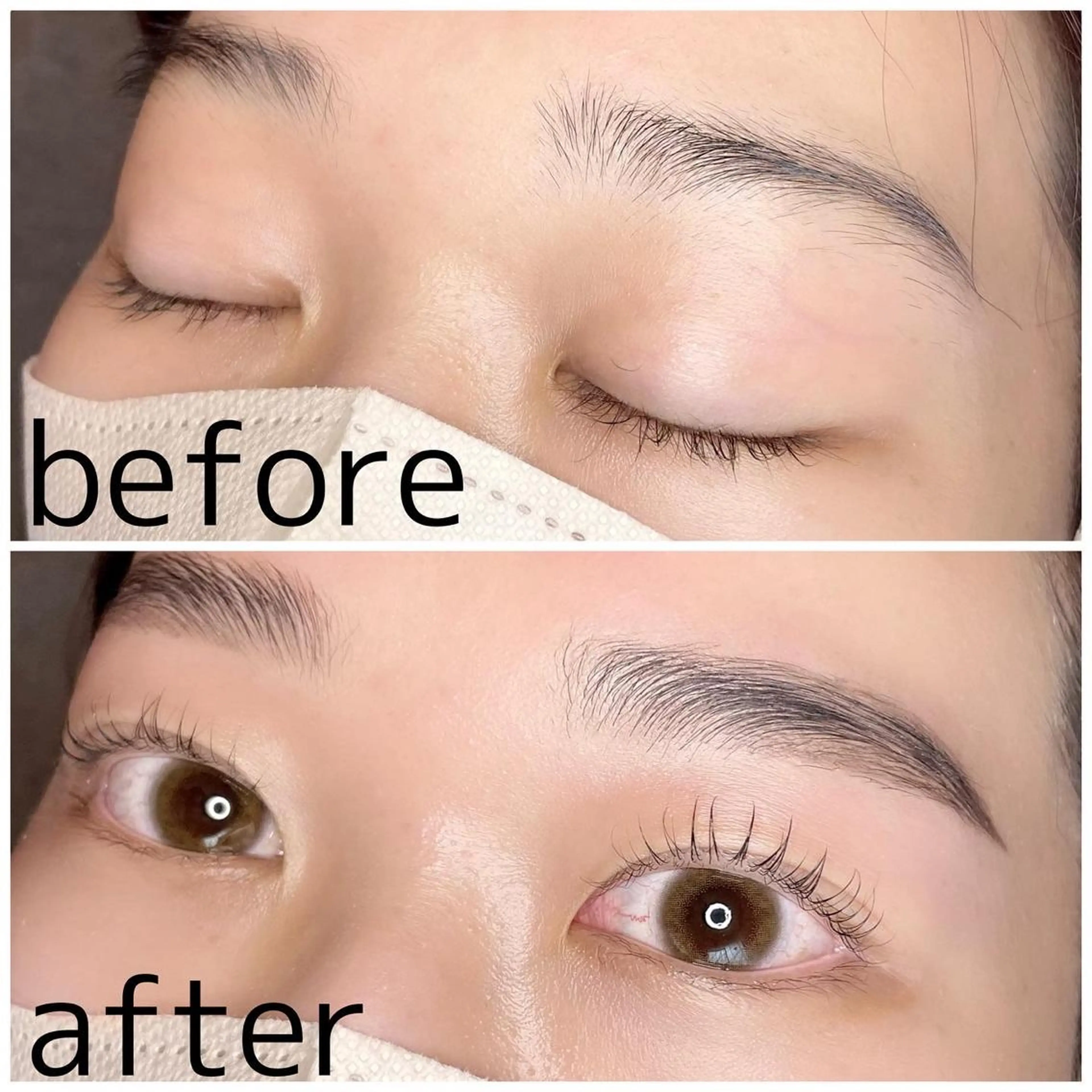 マツエク・マツパ アイブロウ ハリウッドブロウリフト まつげパーマ 一重×まつ毛パーマ YUNIKO eyelashのマツエク・マツパデザイン