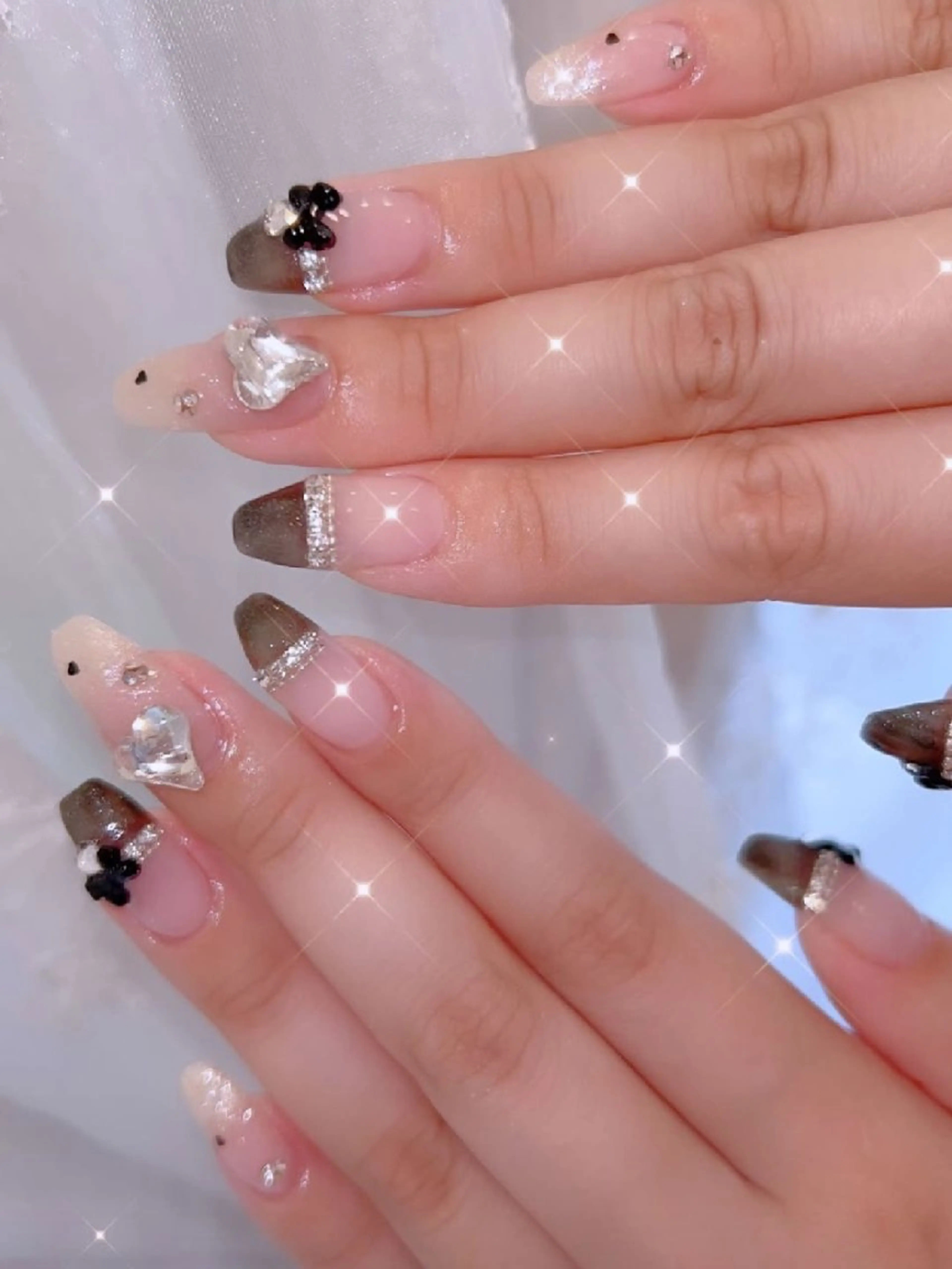 ネイル 長さ出し ジェルネイル 韓国ネイル マグネットネイル ニュアンスネイル ハンドネイル I LOVE ME NAIL.｡.:*♡のネイルデザイン