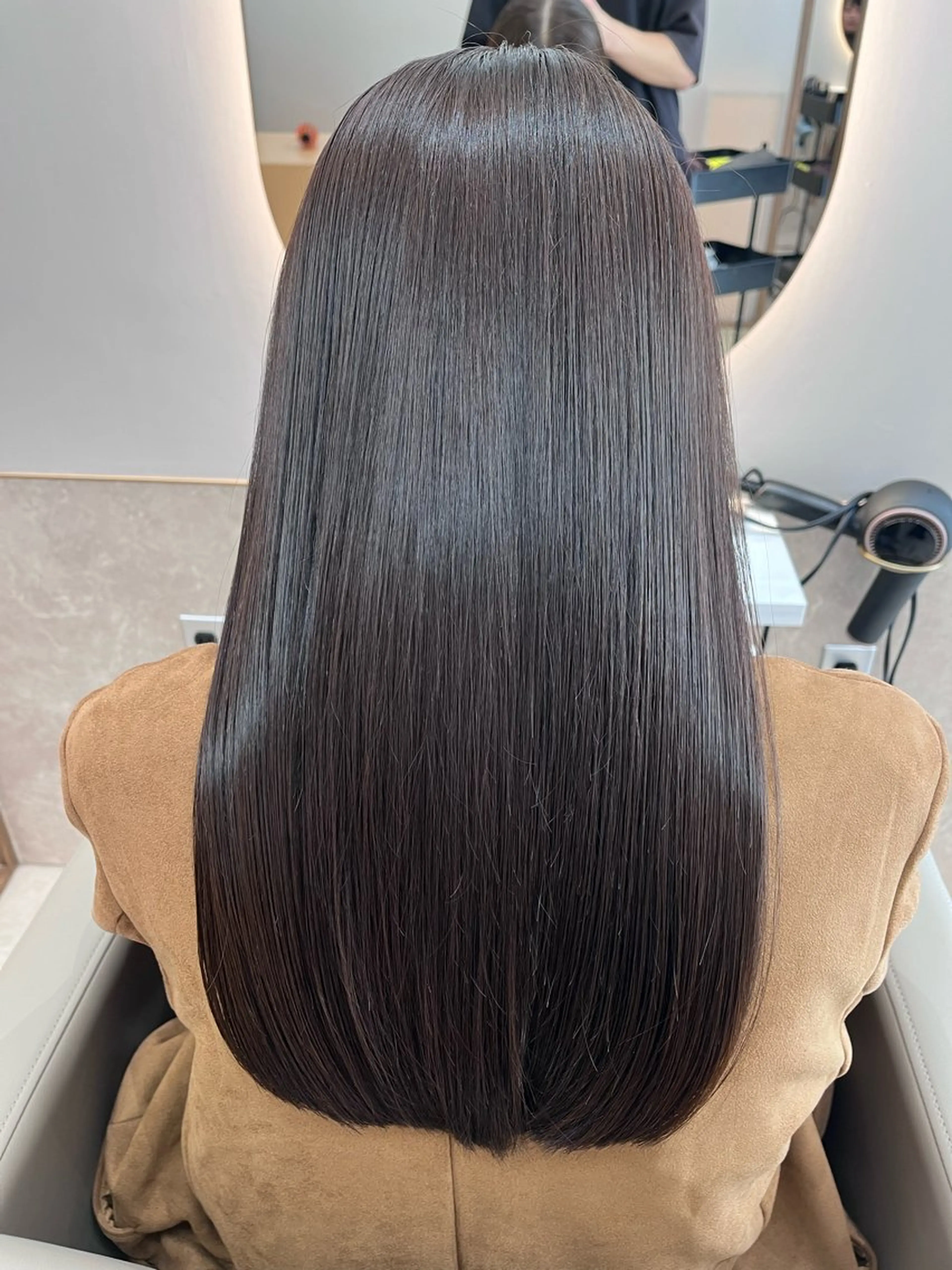 ロング カット ヘアカラー トリートメント 韓国style MITSUのヘアスタイル