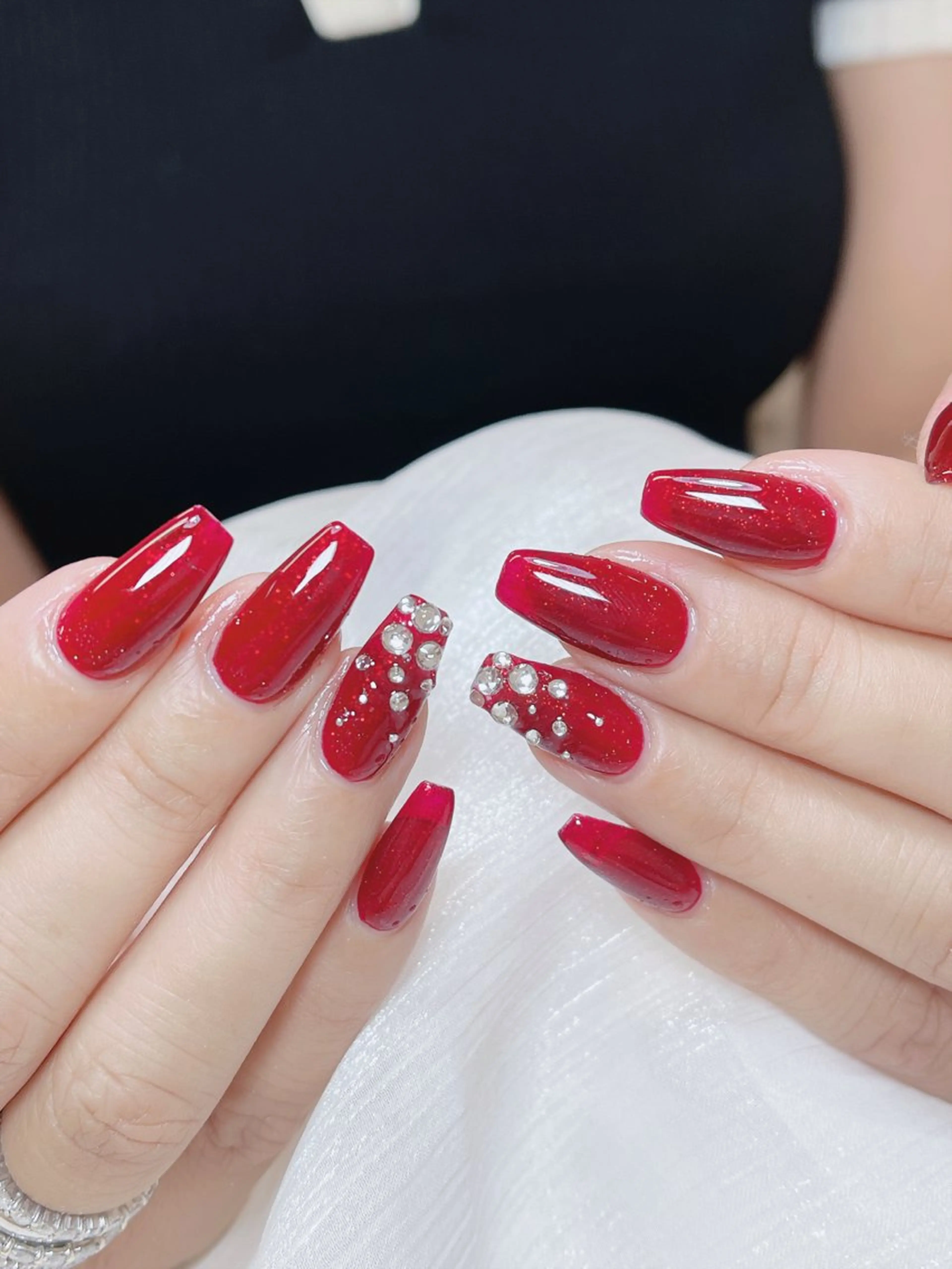 ネイル チークネイル フレンチネイル グラデーション キラキラネイル 韓国ネイル ハンドネイル DUO MI所属・DUO   MI nail salonのネイルデザイン