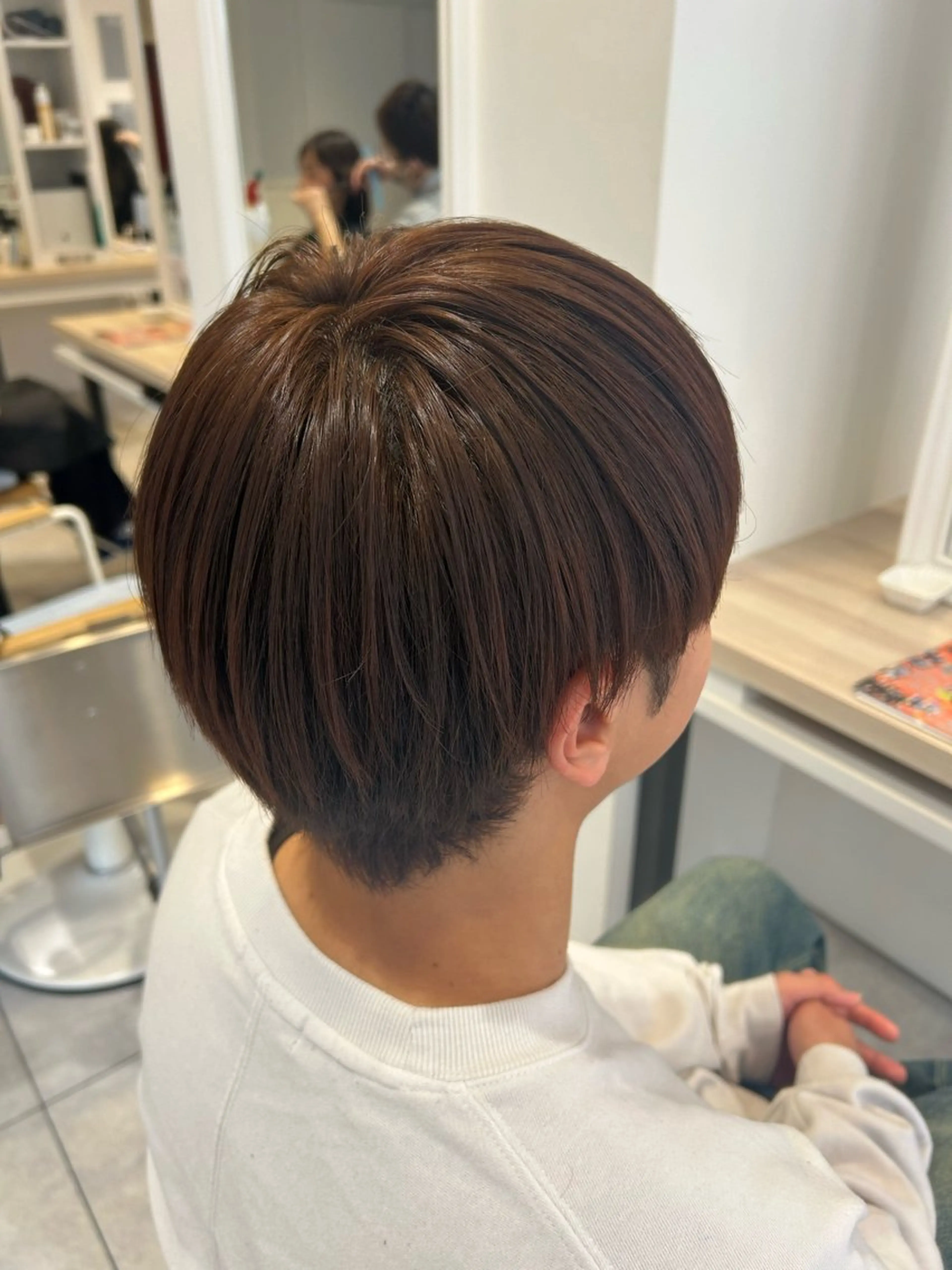 カラー メンズ ブラウンカラー オレンジ オレンジブラウン カット ヘアカラー メンズパーマ/センタ ーパート/春花 美咲のヘアスタイル