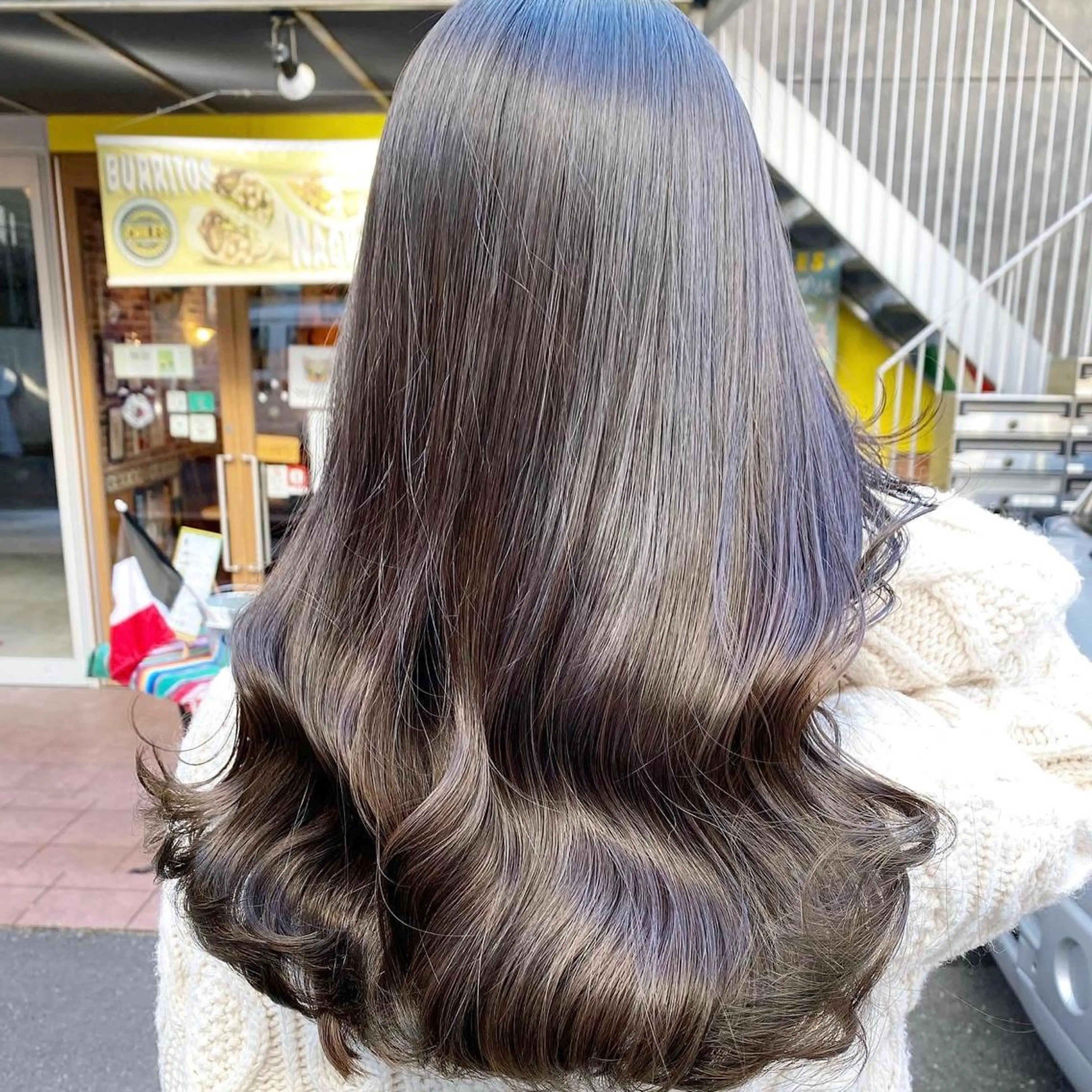 ロング カラー ヘアアレンジ カット ヘアカラー トリートメント 韓国風×透明感カラー 髪質改善オタベシンヤのヘアスタイル