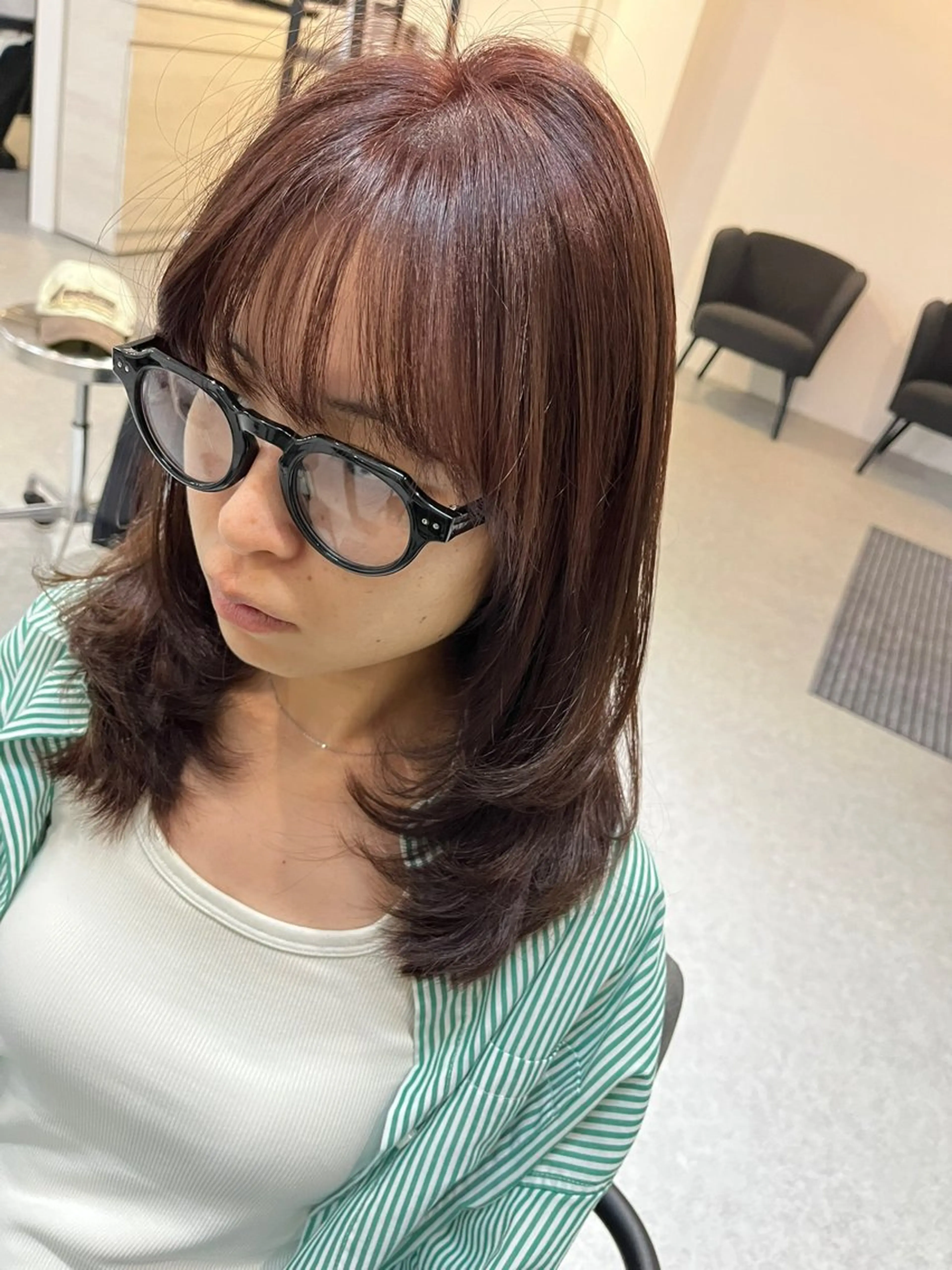 全体カラー、シャンプー、ブローの写真