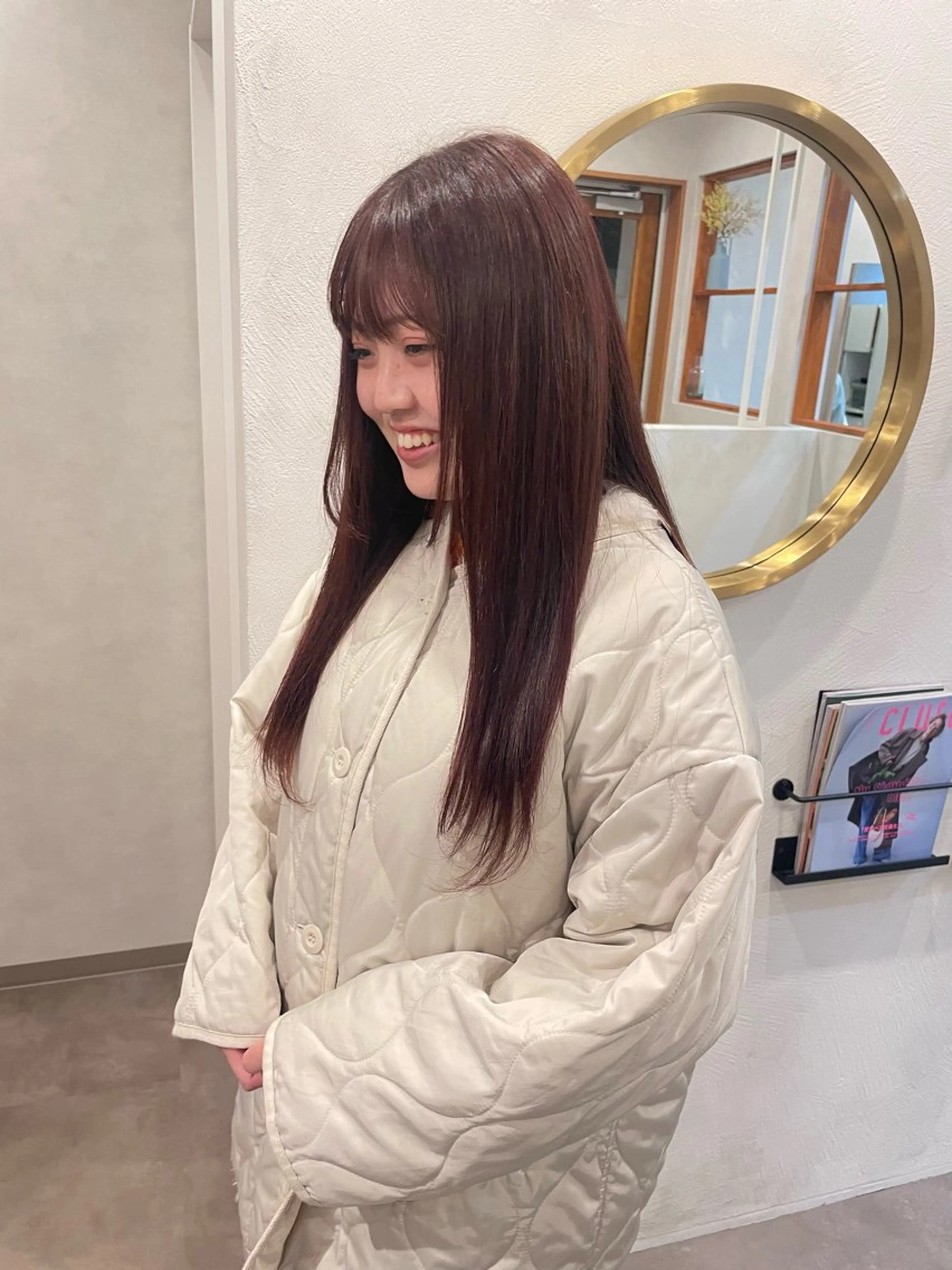 ロング カラー ブリーチ ブラウンカラー ブリーチなしカラー ピンクカラー ピンクブラウン カット ヘアカラー Lita. hairdesign所属・k a k o ／ボブパーマ🥨のヘアスタイル