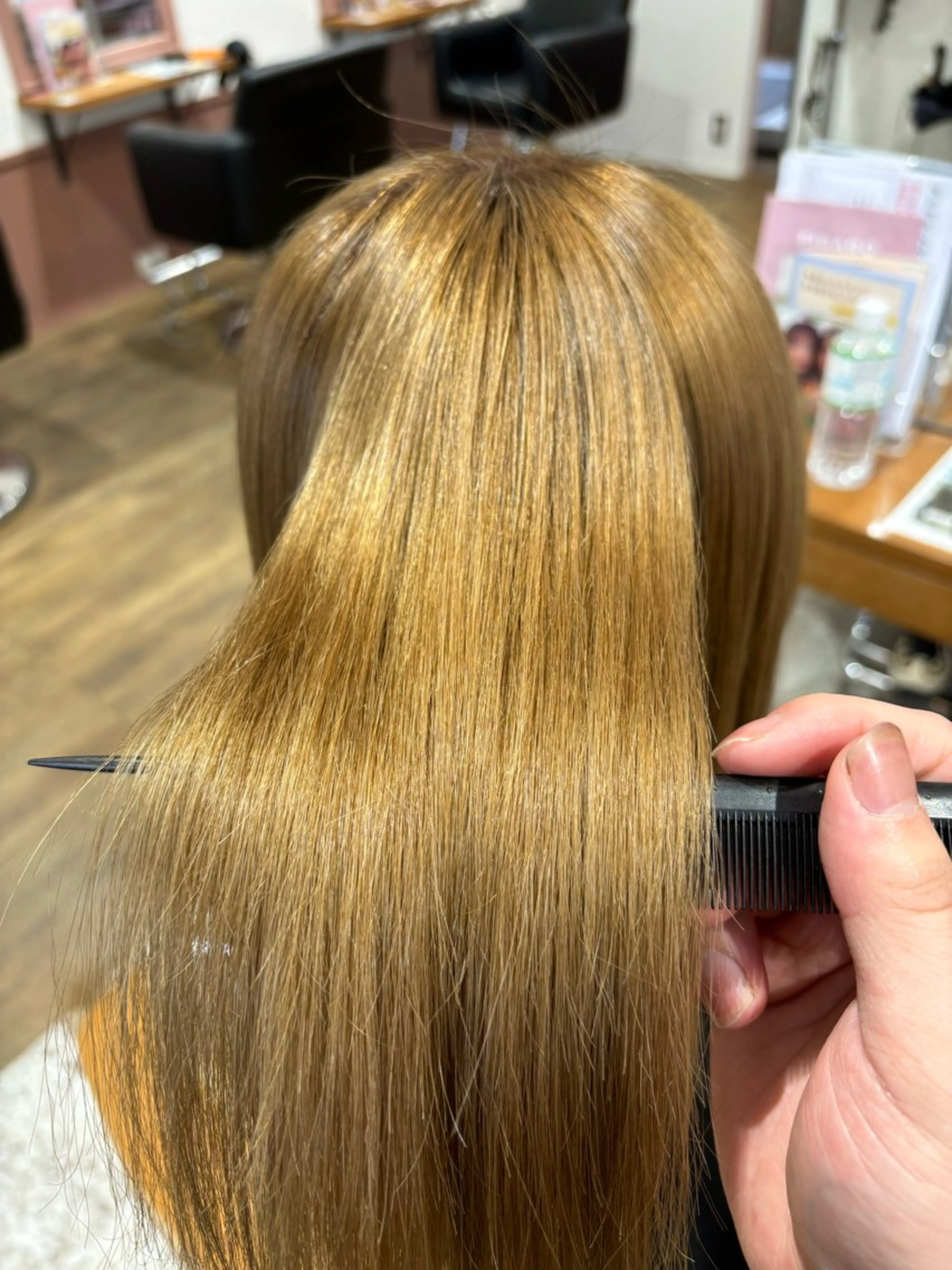 ミディアム カラー パーマ 縮毛矯正 Re にしざわ しんまのヘアスタイル