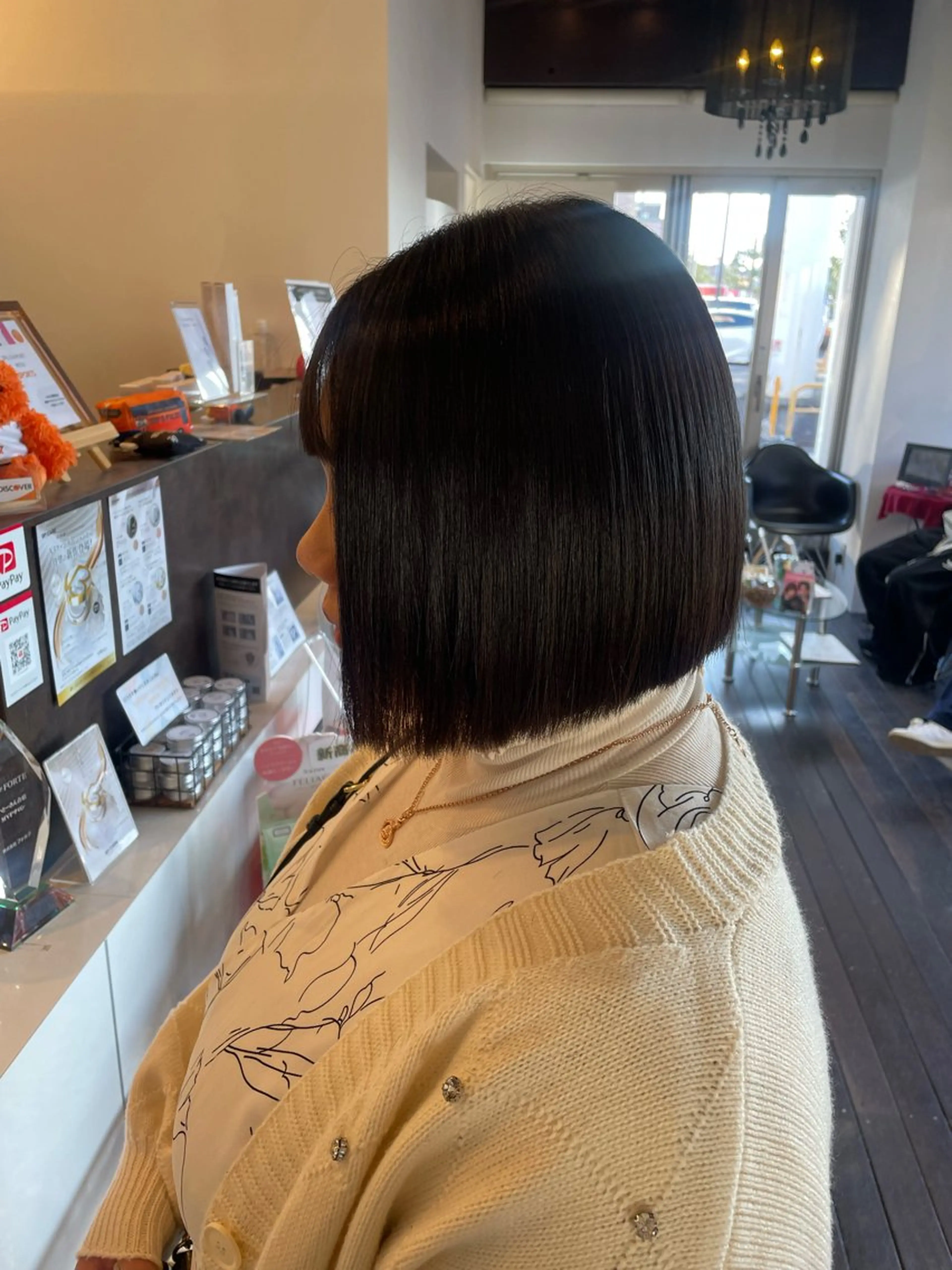 ミディアム カット 縮毛矯正 🤎韓国ヘア ベージュ まゆか🤎のヘアスタイル