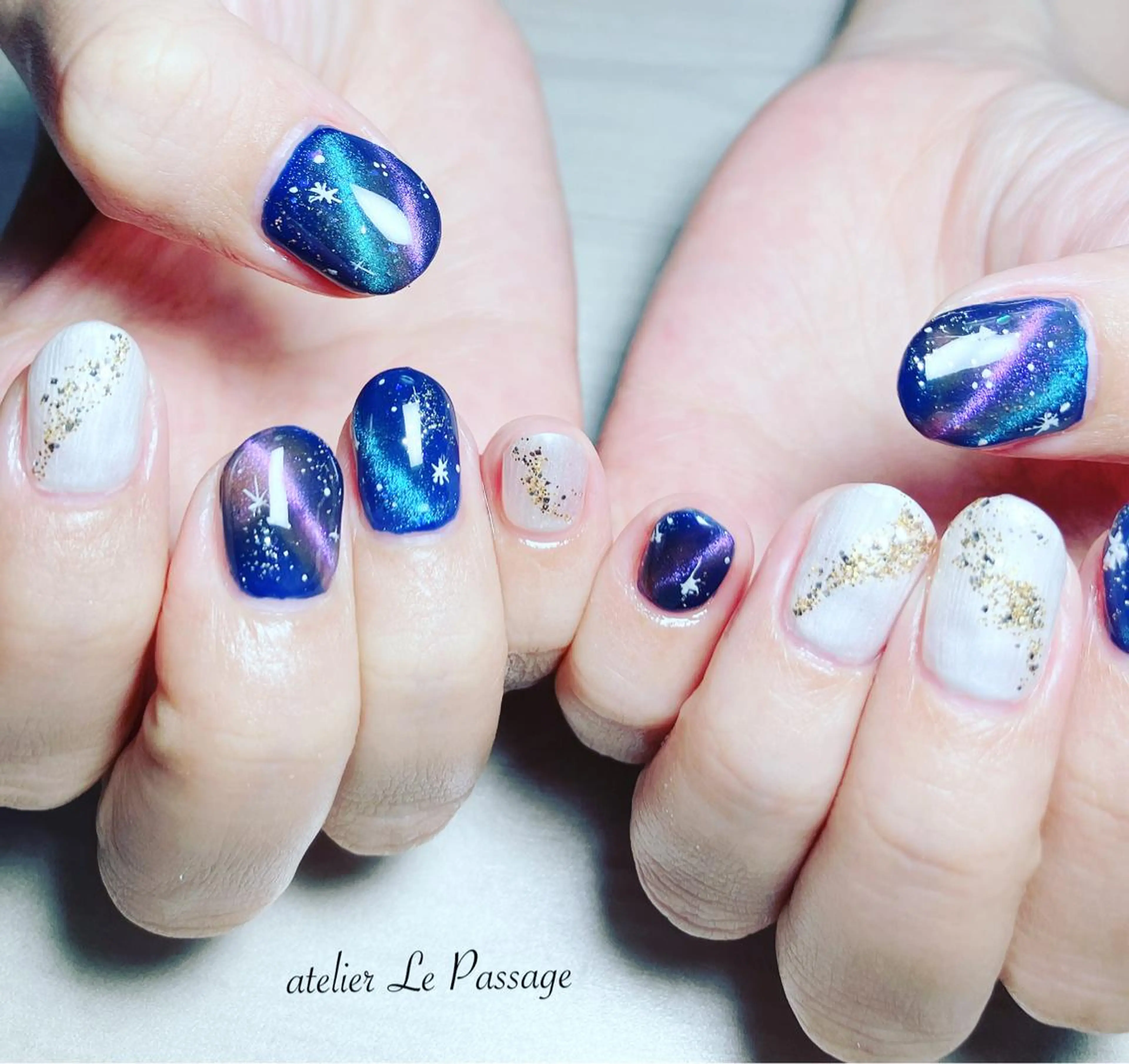 ネイル ジェルネイル ニュアンスネイル オフィスネイル パラジェル 夏ネイル Atelier Le Passage所属・h nakatsukaのネイルデザイン