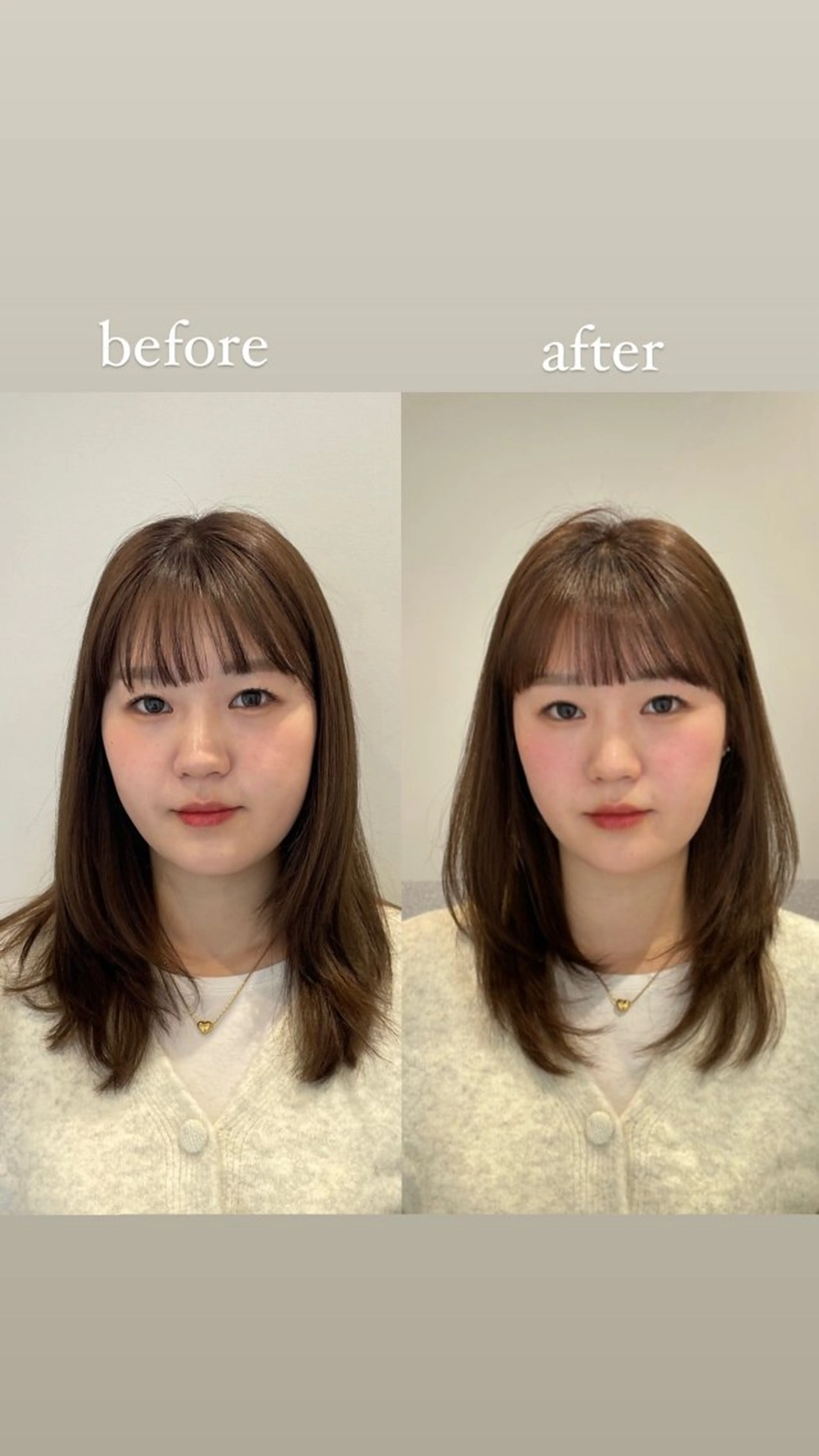 ミディアム 韓国風ヘア レイヤーカット カット ヘアカラー トリートメント ❤︎︎韓国ヘア❤︎︎ 𝑺𝒉𝒊𝒉𝒐のヘアスタイル