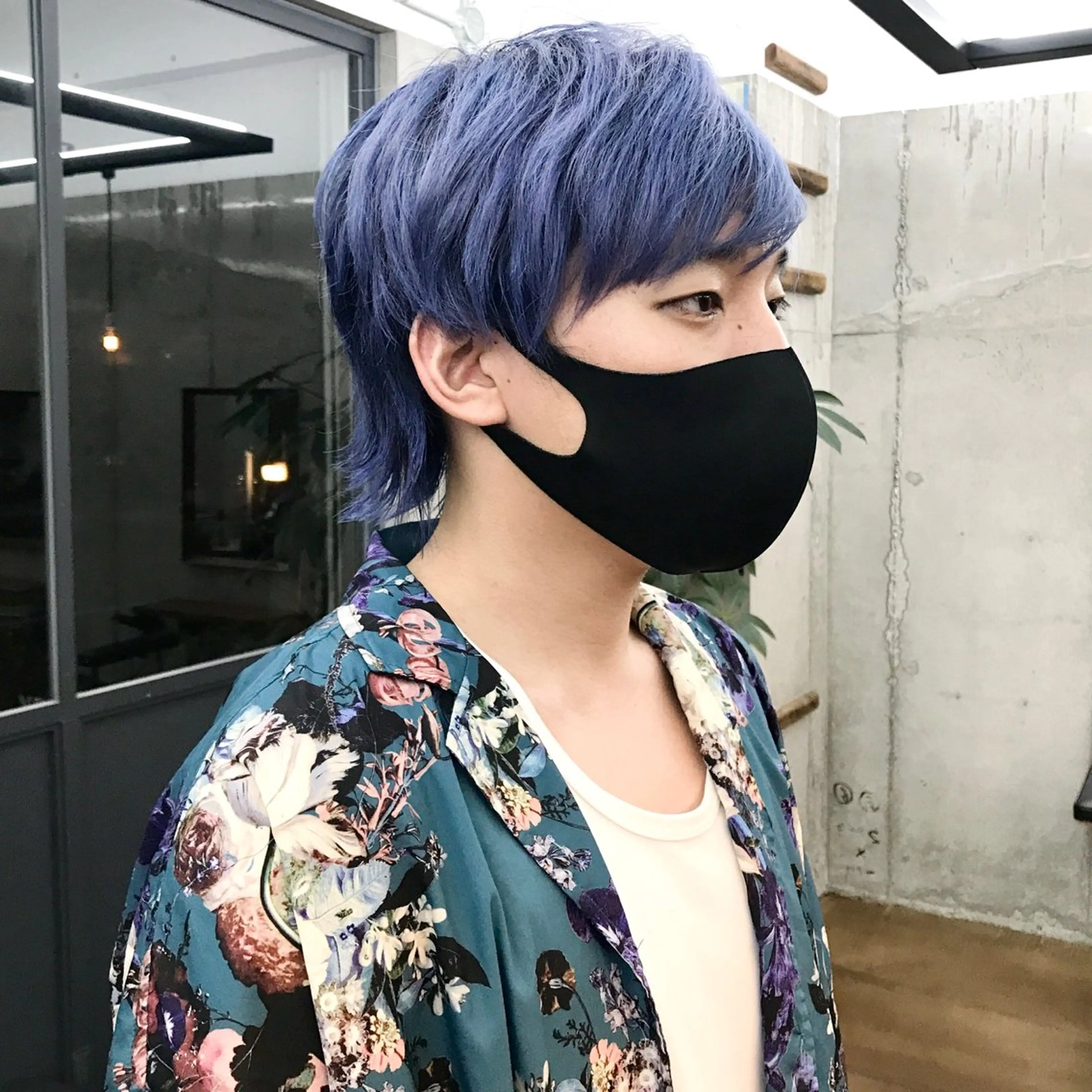 ショート カラー メンズ メンズブリーチ メンズウルフカット ブリーチ ブルーカラー ブルーパープル ✂︎ウルフ・ショート ✂︎MIKUNIのヘアスタイル