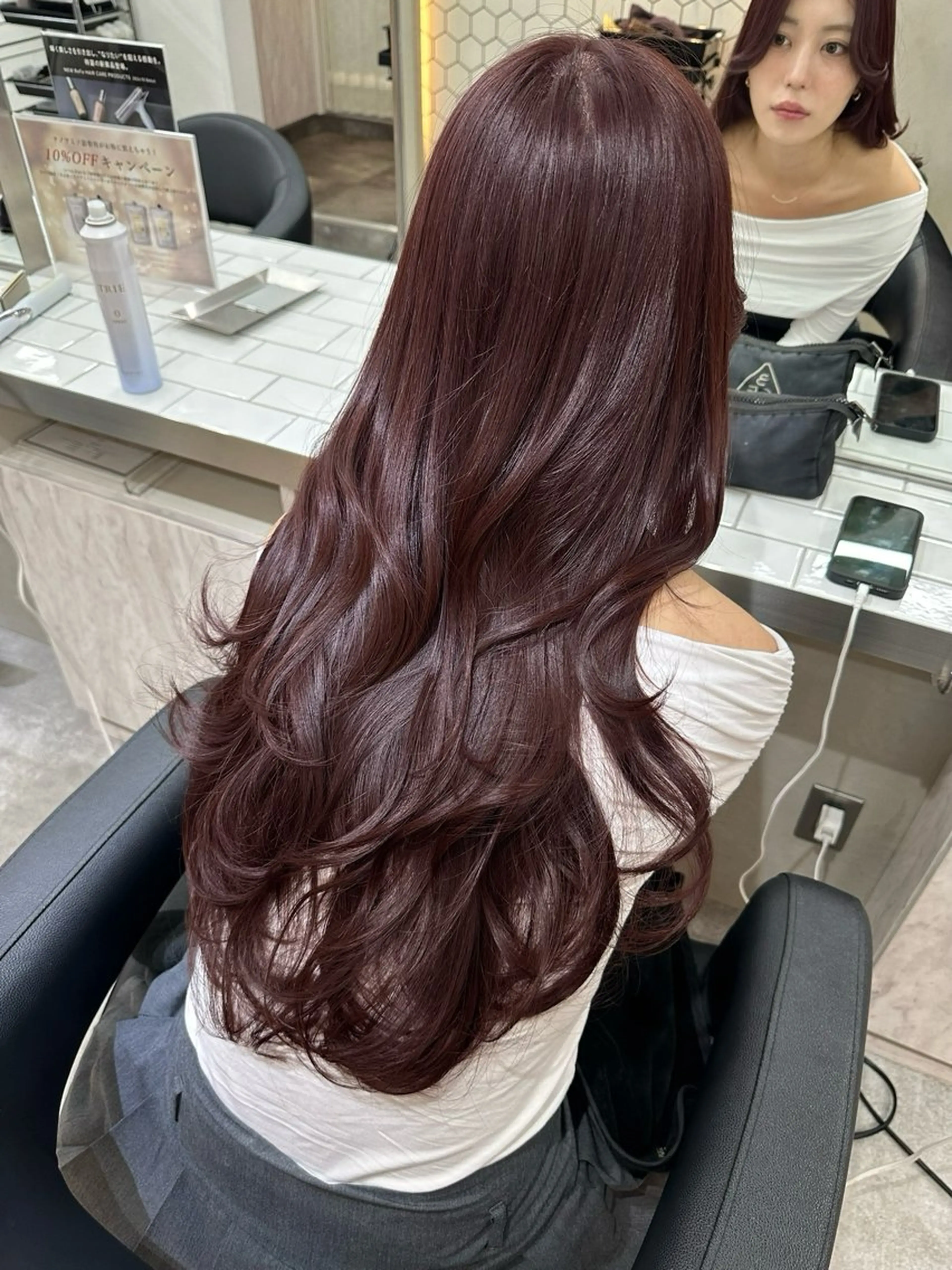 ロング カラー カット ヘアカラー トリートメント レイヤー 顔周り グレージュ/添田晃基のヘアスタイル