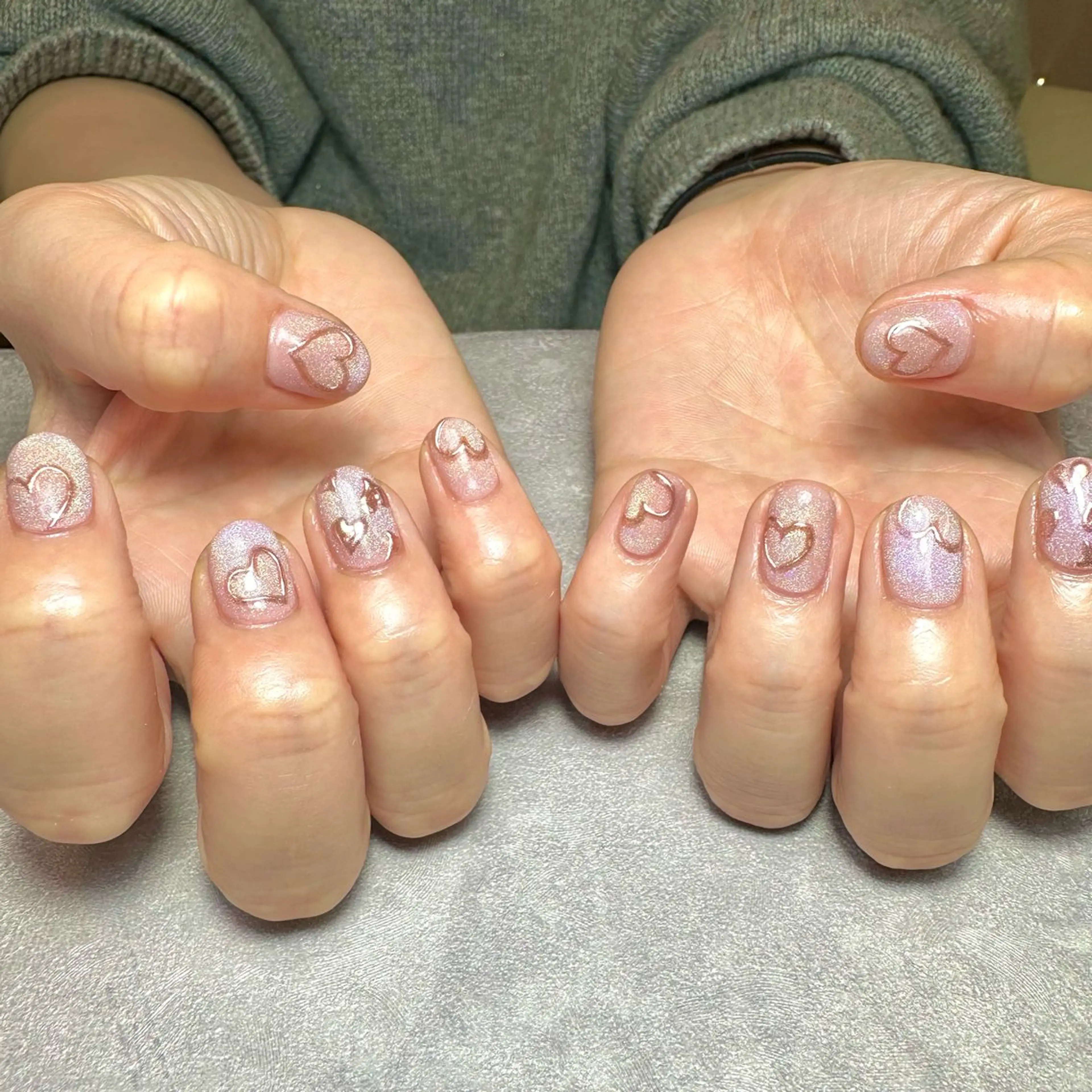 ネイル ハート ハンドネイル フットネイル GéRanium Harukaのネイルデザイン