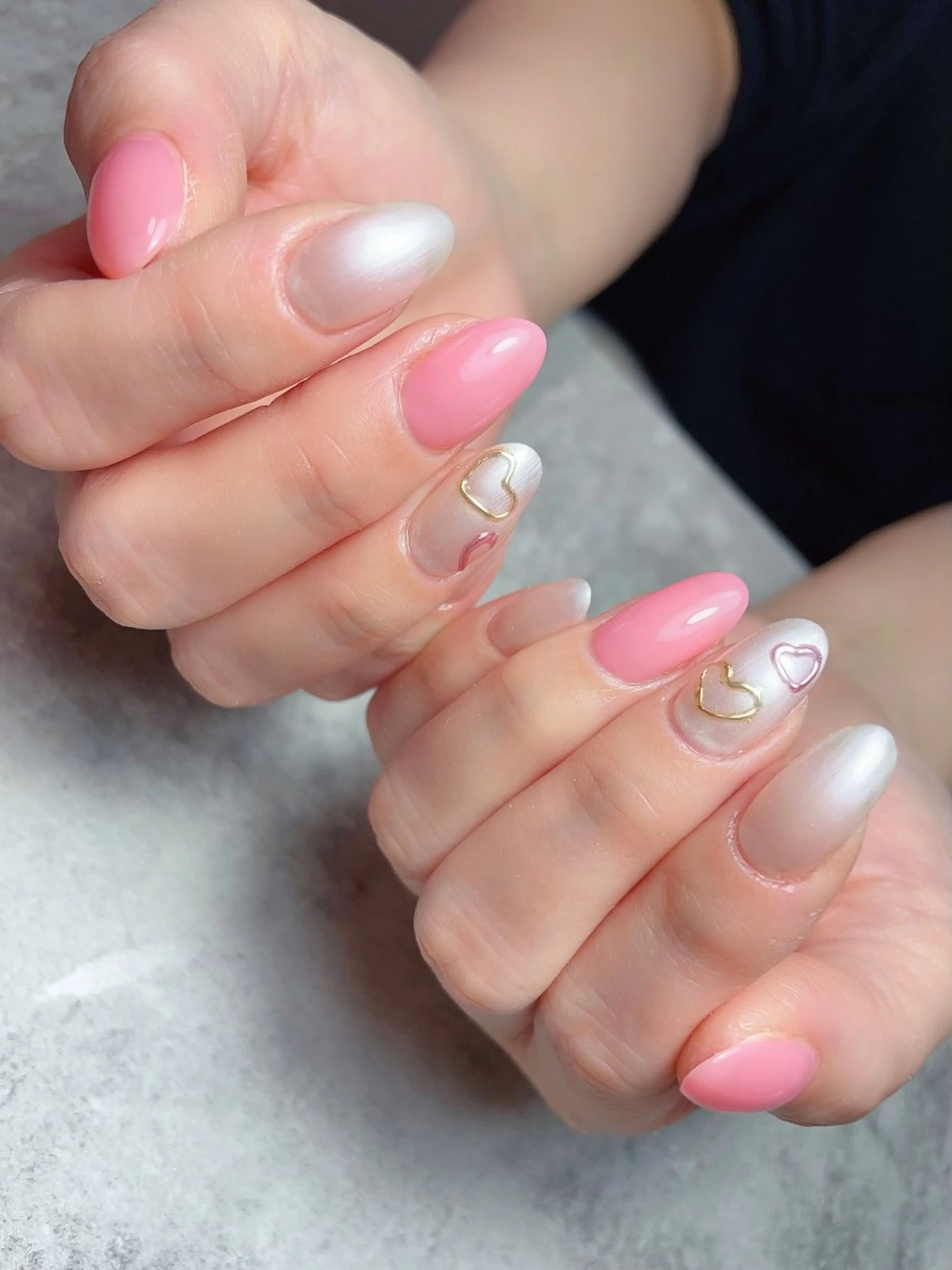 ネイル ハート 持ち込み バレンタイン ハンドネイル Ai Nail所属・Ai Nailのネイルデザイン