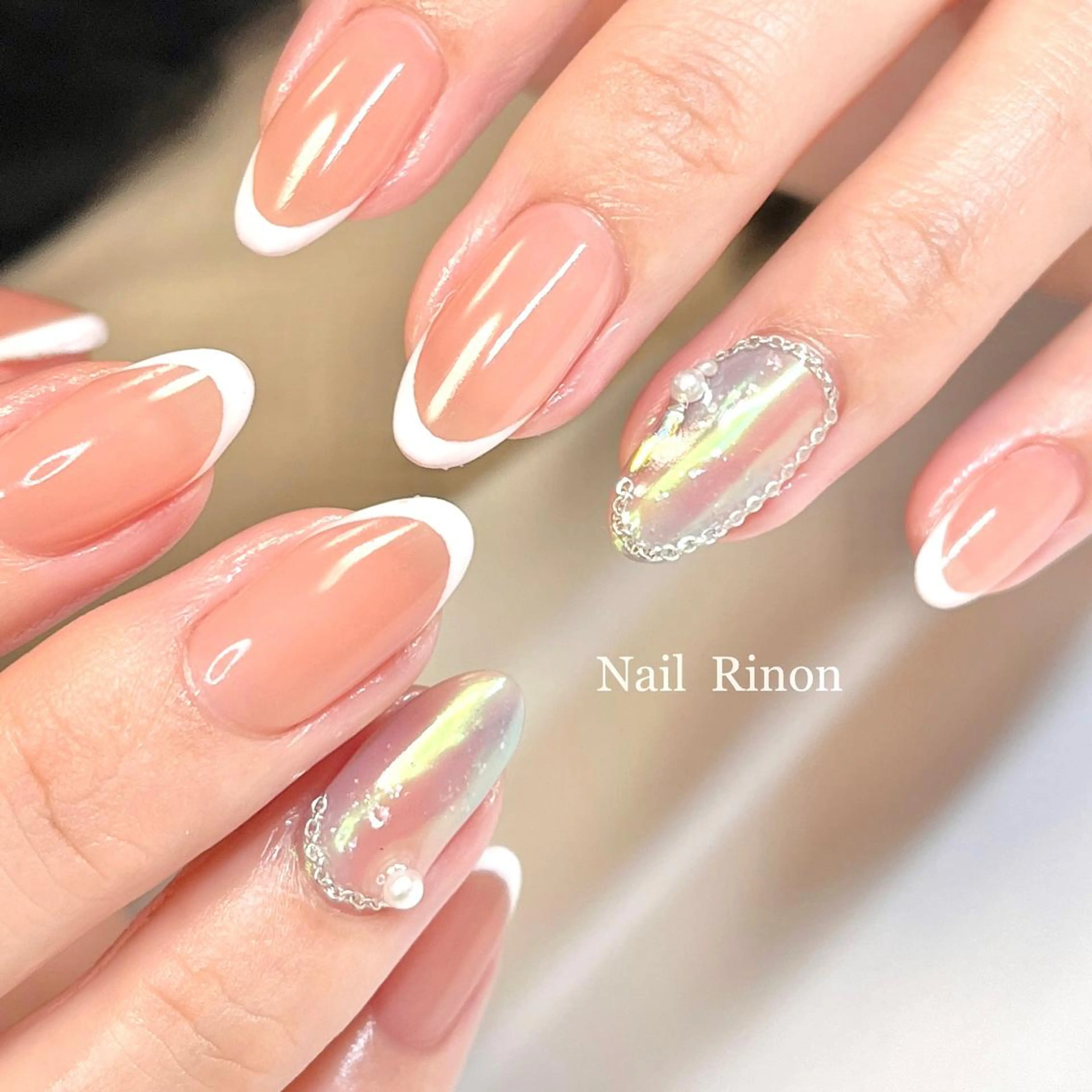 ネイル フレンチネイル オフィスネイル ハンドネイル Nail Rinonのネイルデザイン