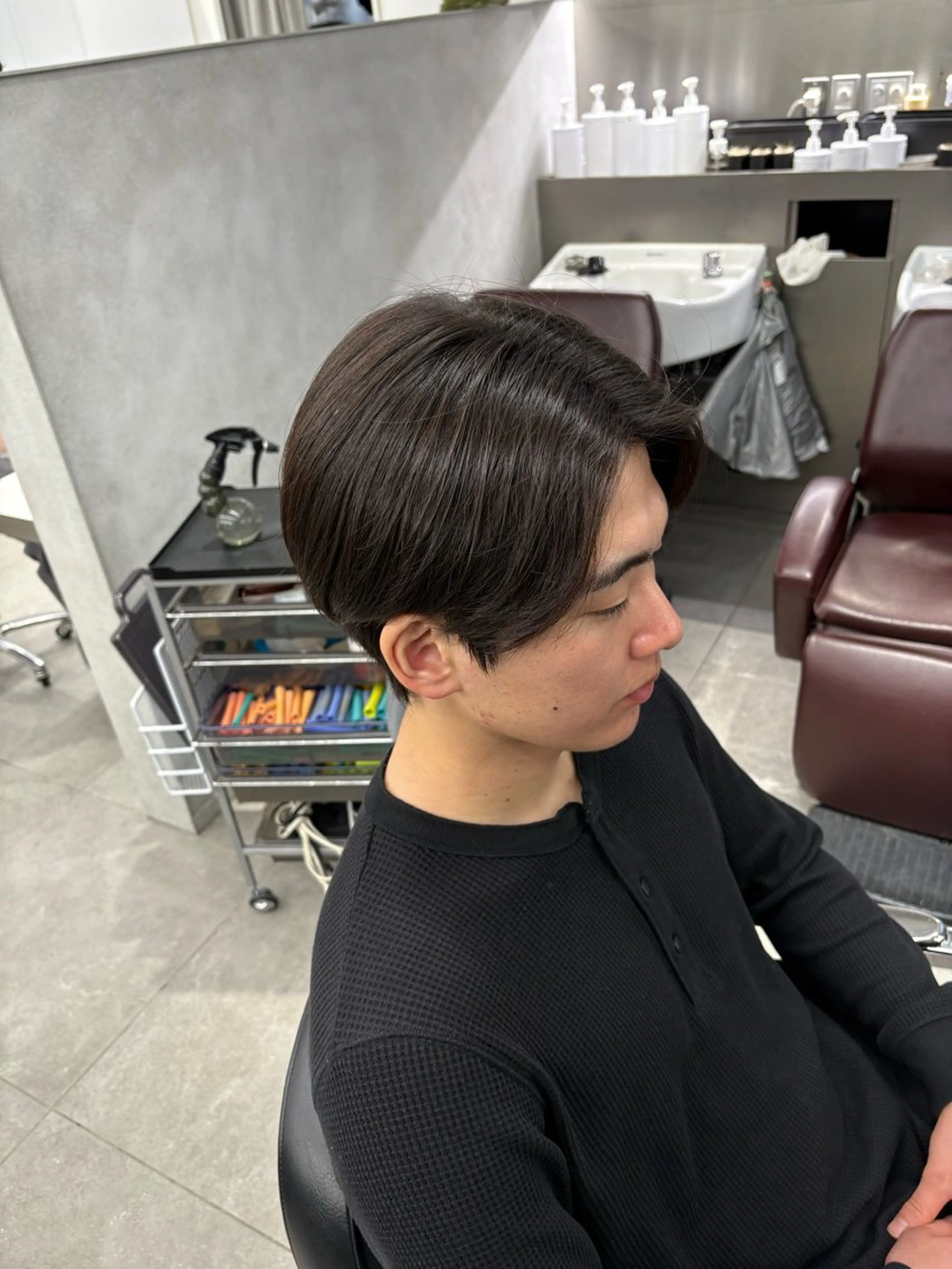ショート パーマ メンズ メンズパーマ ストレートパーマ 與那嶺 紘のヘアスタイル