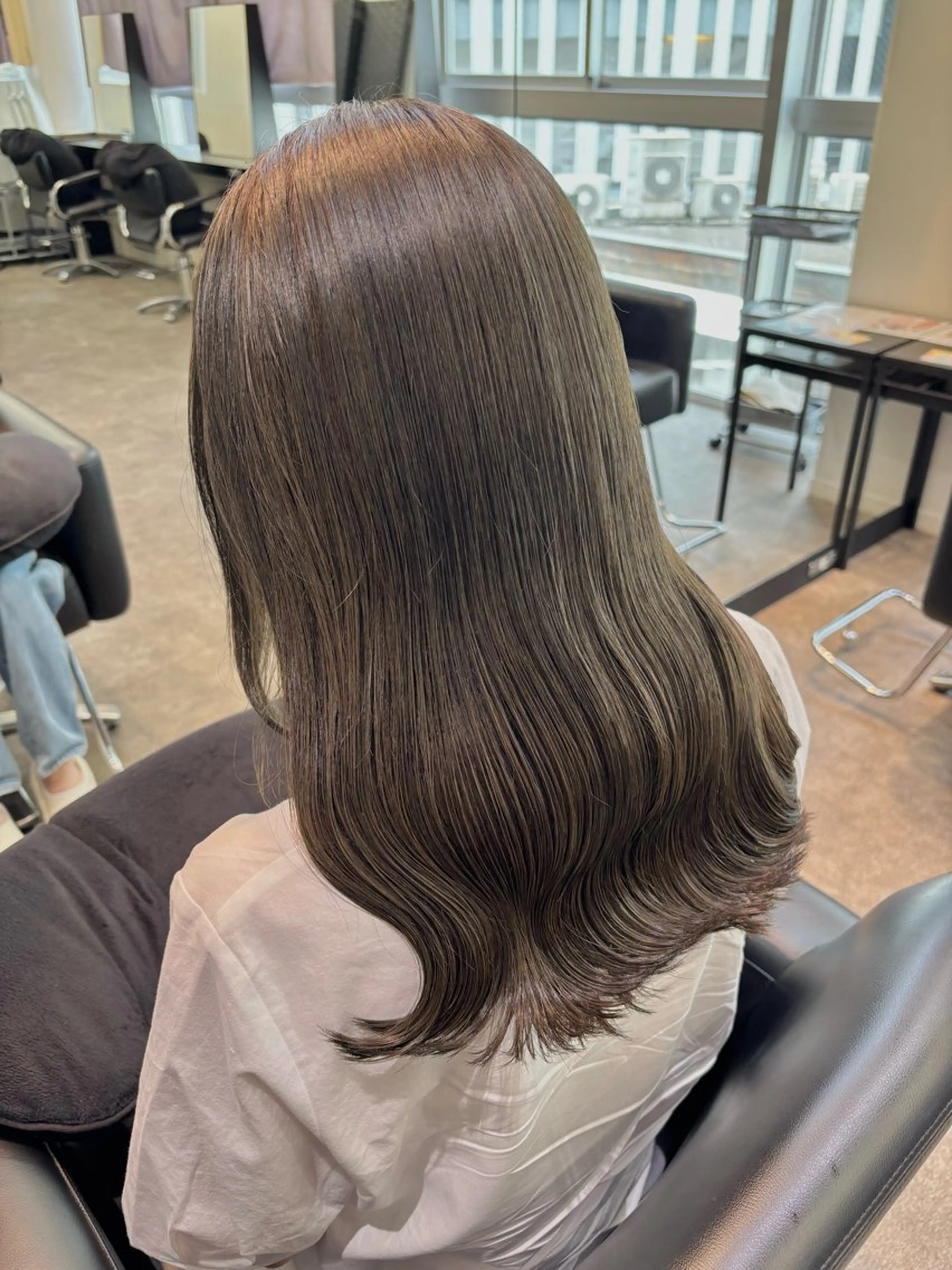 ロング カラー ブリーチ 透明感カラー ダブルカラー ブリーチなしカラー 髪質改善 ヘアカラー ブリーチなし ダブルカラー/ゆなのヘアスタイル
