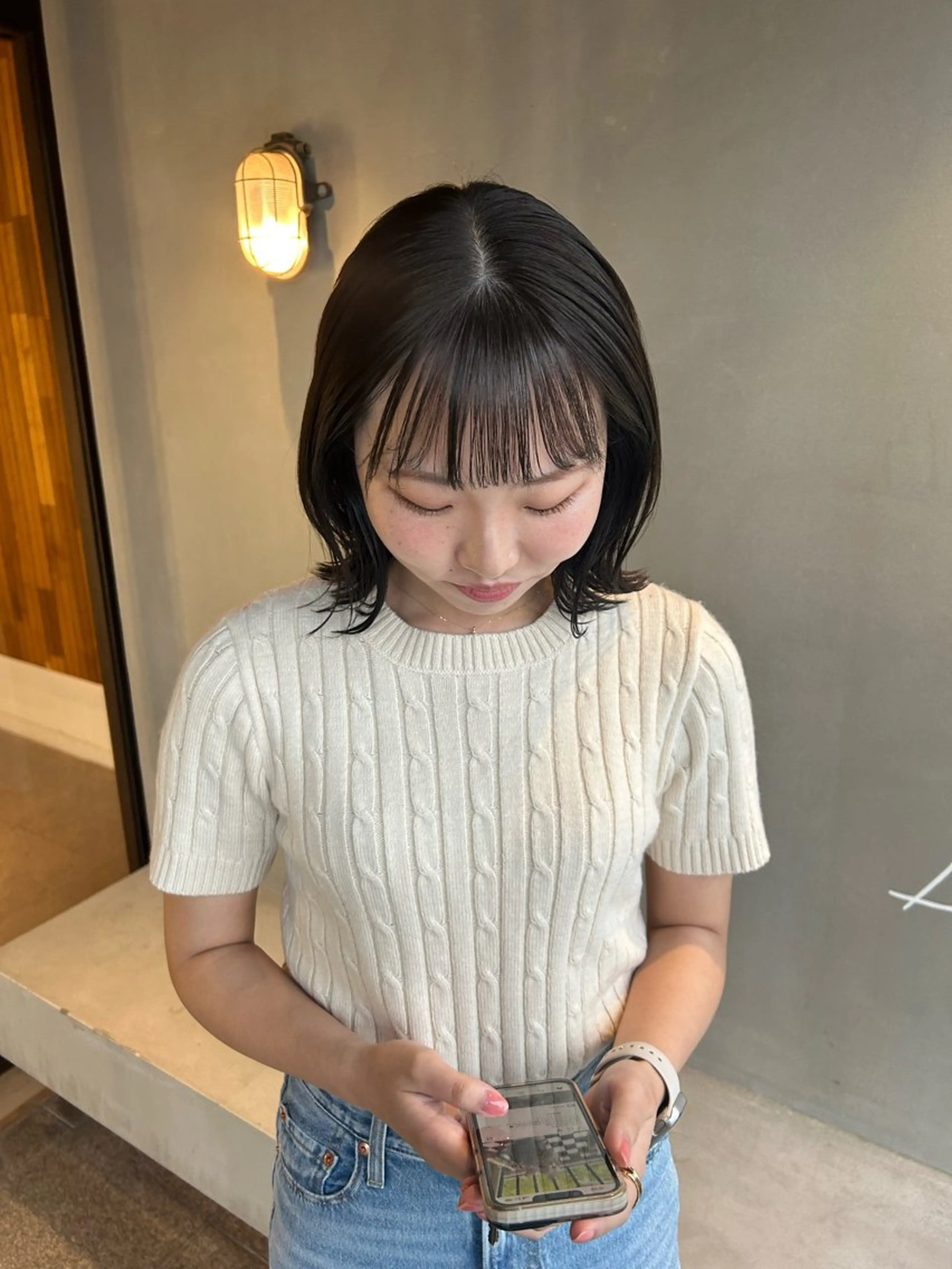 ミディアム カラー カット ヘアカラー トリートメント Lolonois野田 ヒガシ カイリ🐬のヘアスタイル