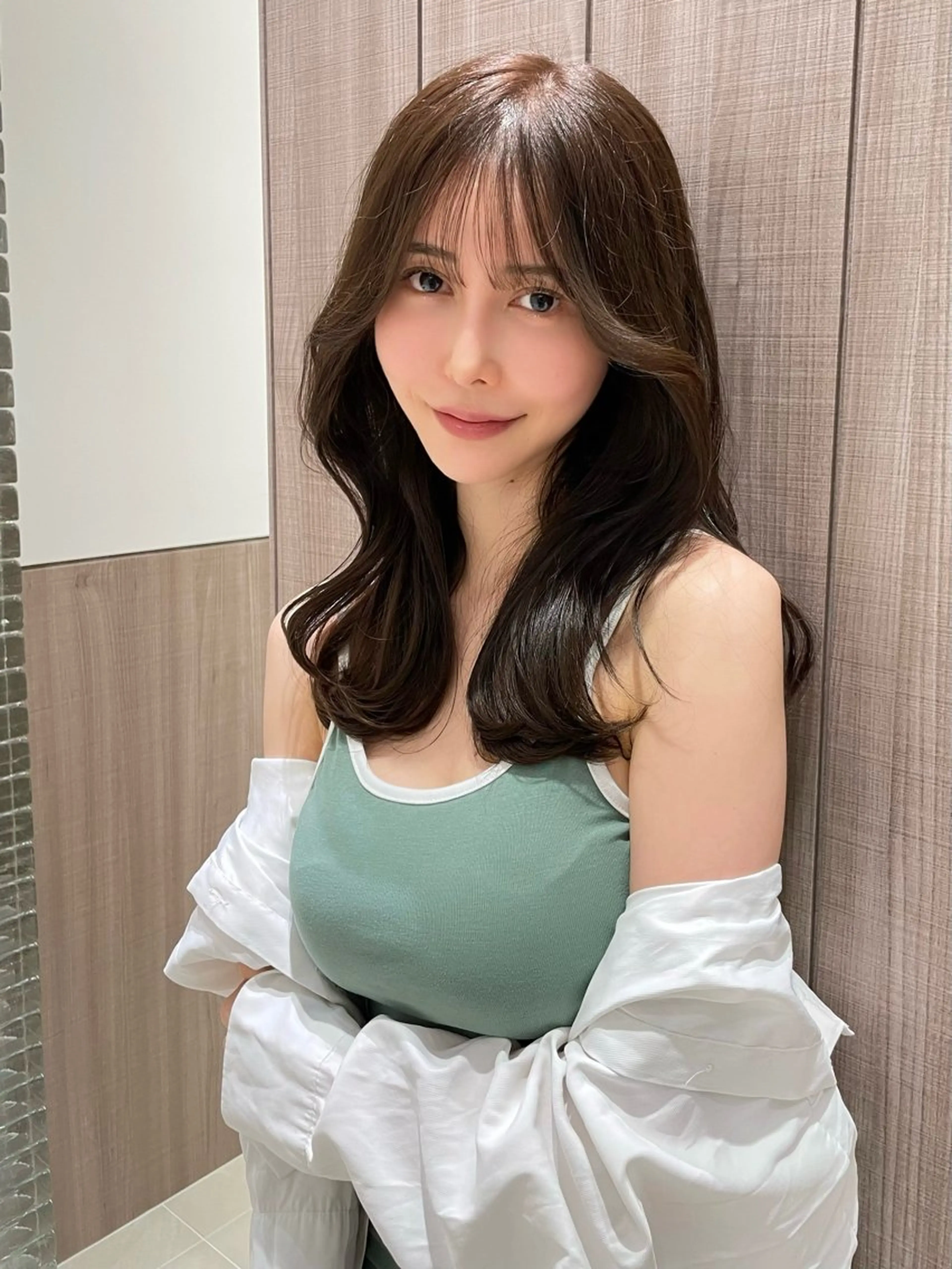 セミロング カラー カット ヘアカラー トリートメント 韓国ヘア🤍顔周り/ 髪質改善✨/林遼一郎のヘアスタイル