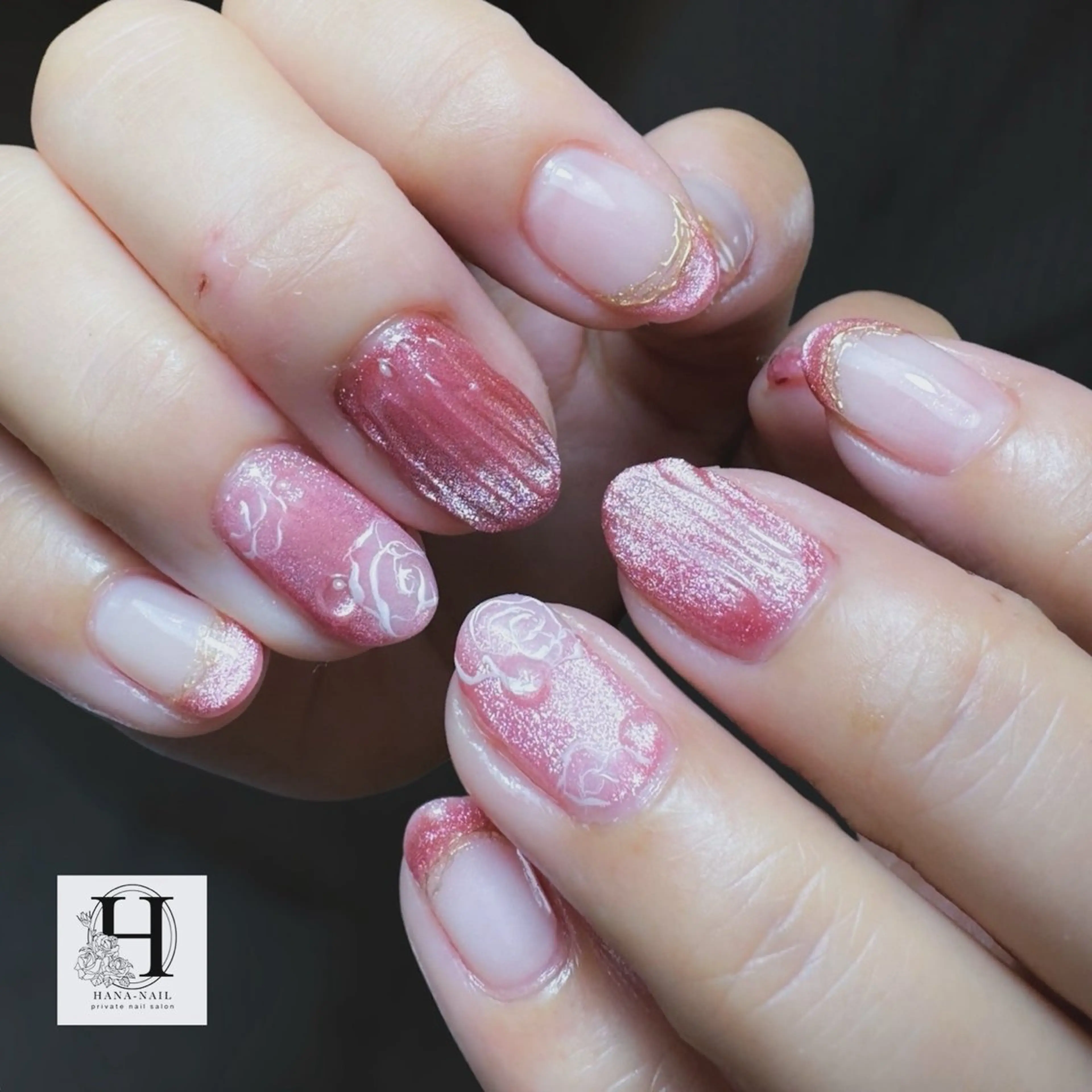 ネイル ハンドネイル HANA-NAILハナネイル福山所属・Kao hana-nailのネイルデザイン