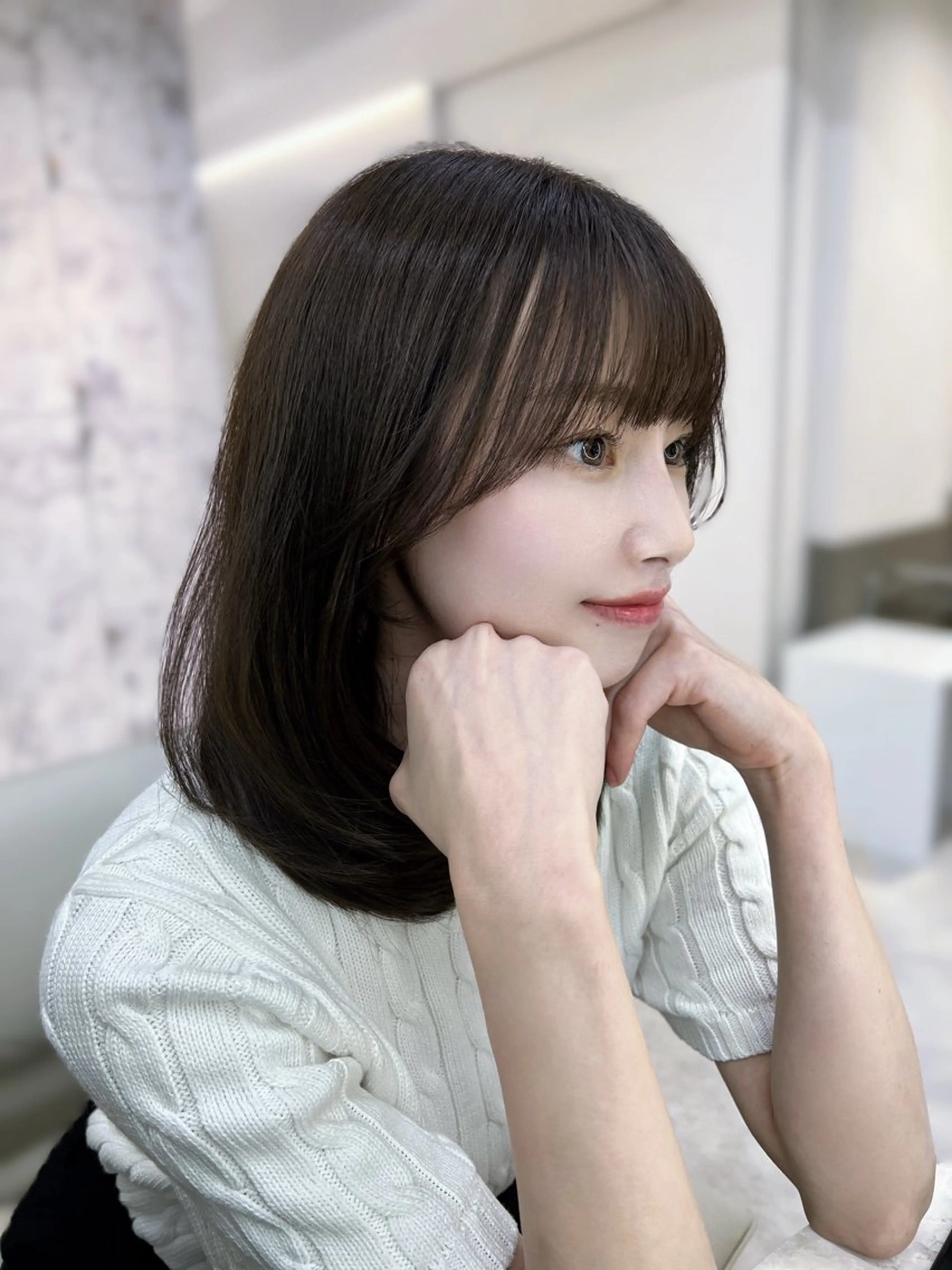 前髪➕顔周りカット💓＆前髪縮毛💝＆ハホニコTR💖の写真