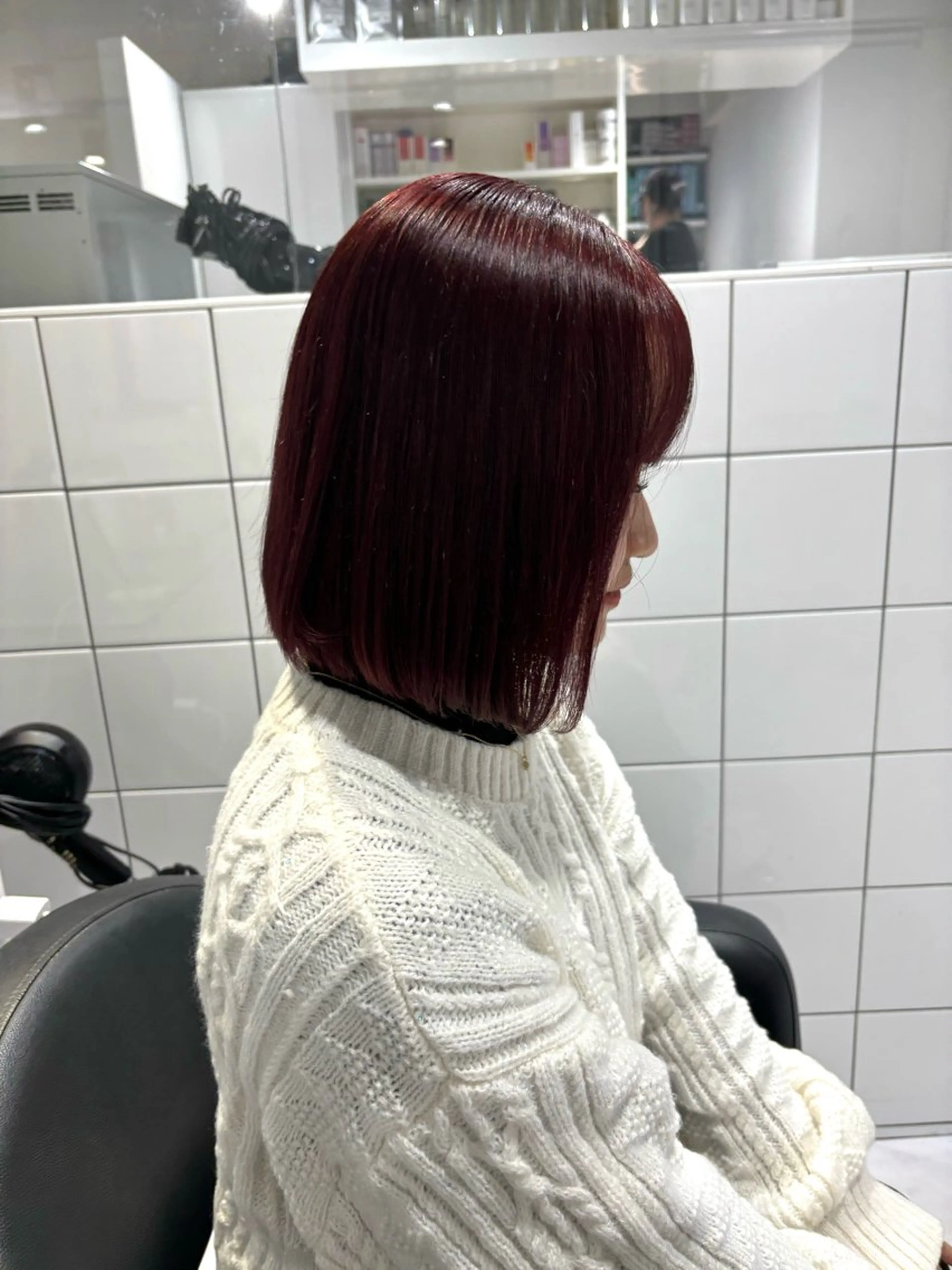 ショート カラー レッドカラー 表参道♡暗髪^ྀི 艶カラー♡アユミのヘアスタイル