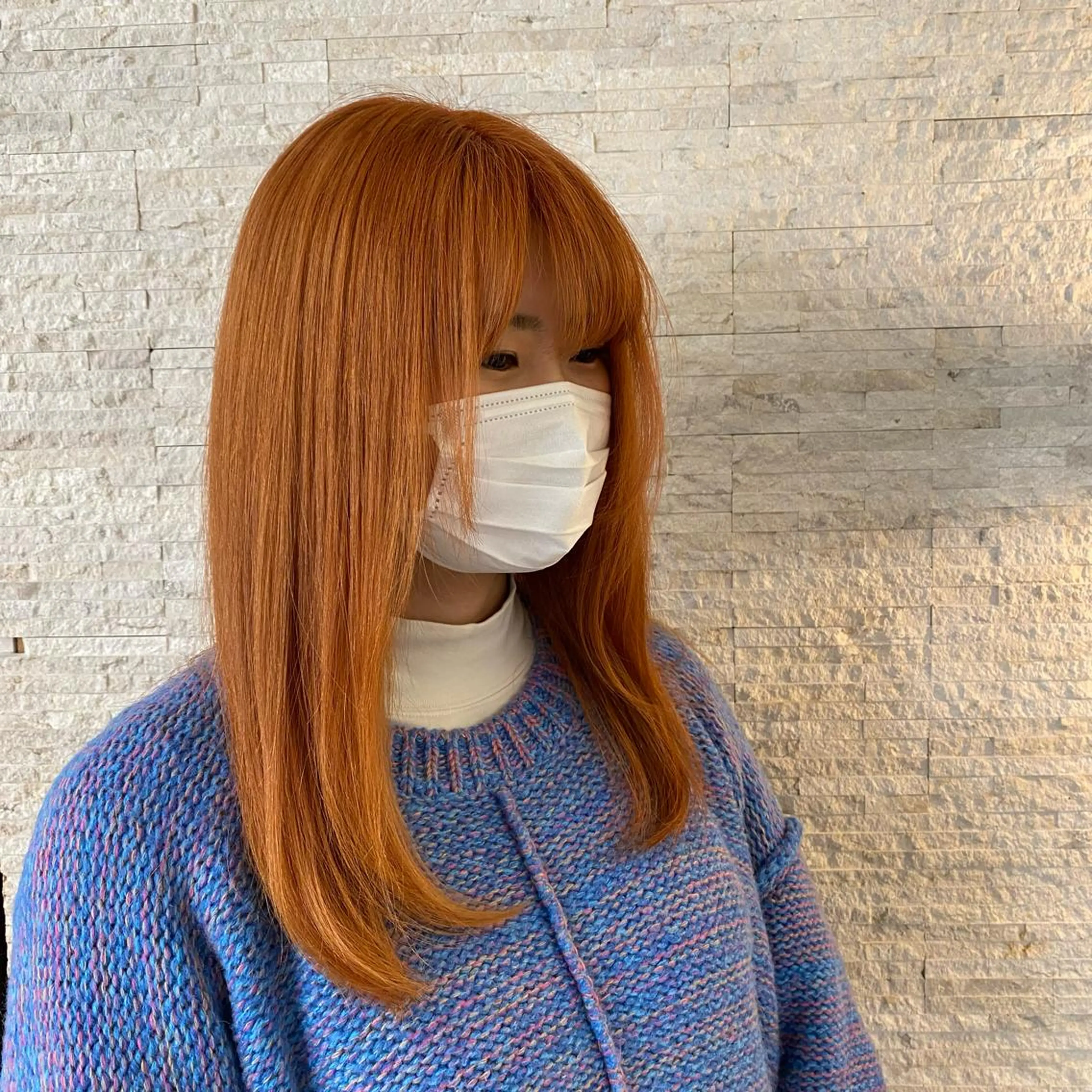 ロング カラー ベージュカラー ブラウンカラー ダブルカラー オレンジ オレンジベージュ Agu hair TENOE大宮氷川参道店所属・☀️透明感艶感カラー 増田魁土☀️のヘアスタイル