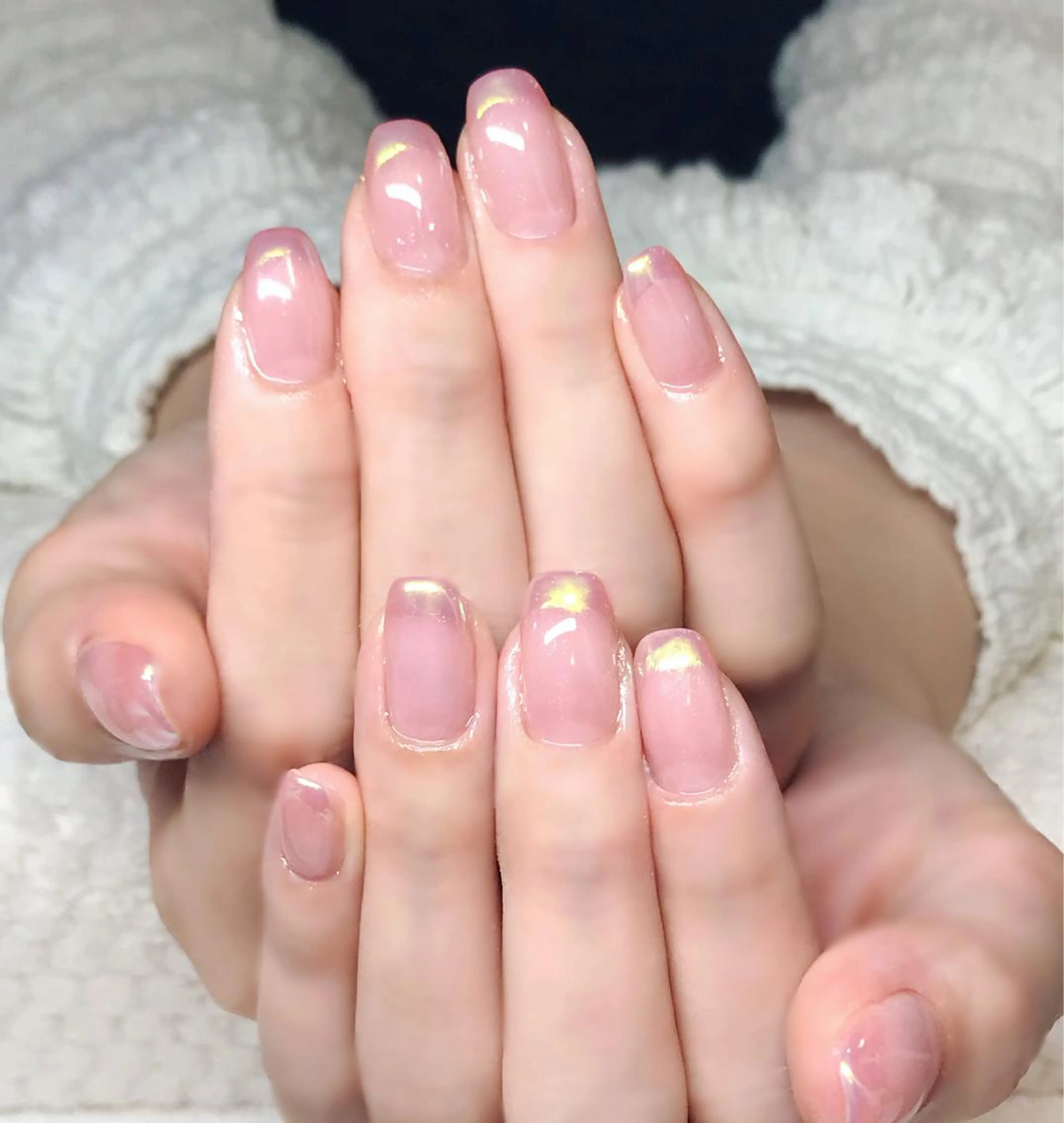 ネイル オーロラネイル フレンチネイル ジェルネイル シンプルネイル 夏ネイル Nyanco Nailのネイルデザイン