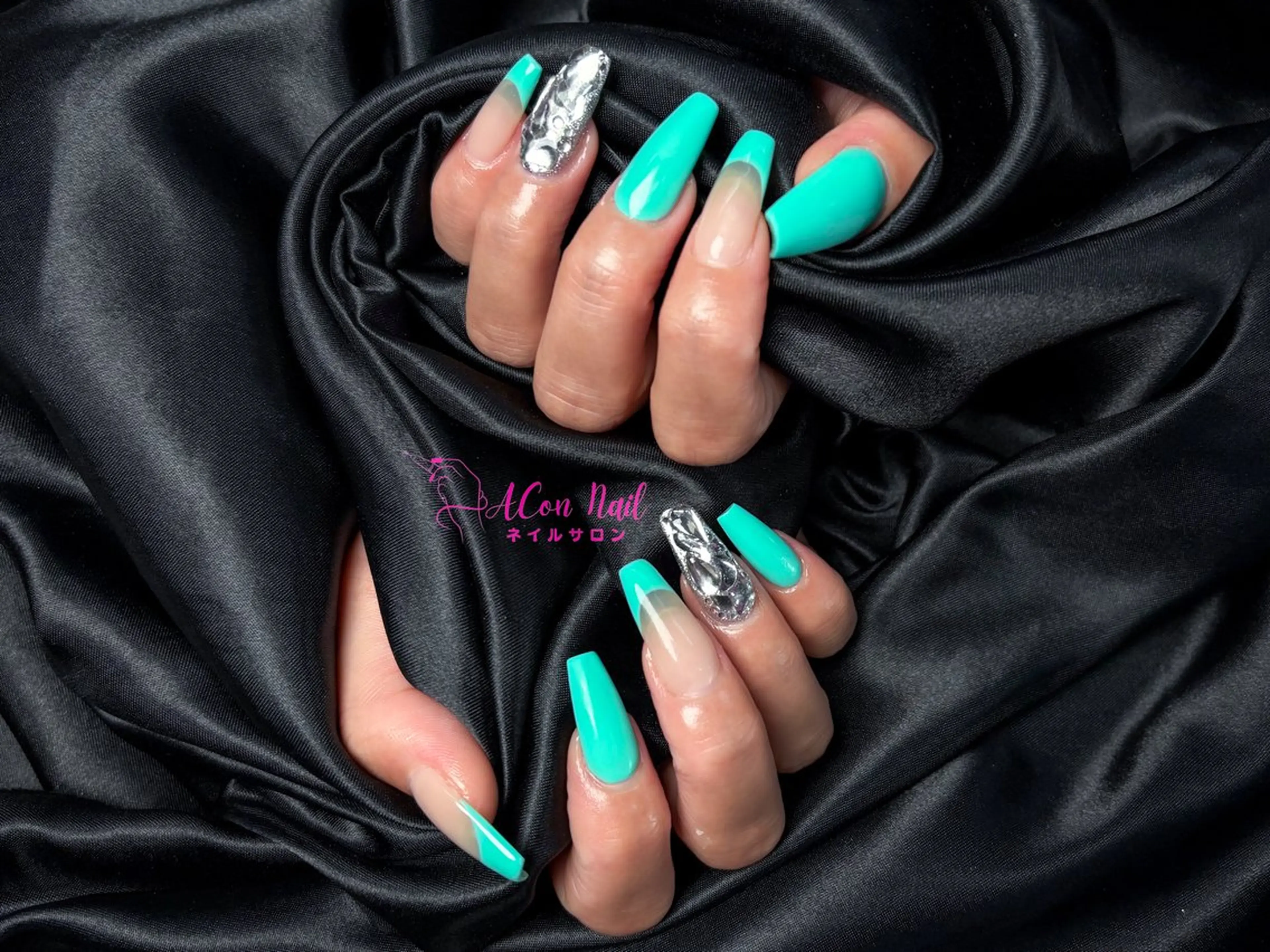 ネイル 桜ネイル 長さ出し フラワーネイル フレンチネイル ジェルネイル ハンドネイル AConNailSalon所属・ACon NailSalonのネイルデザイン