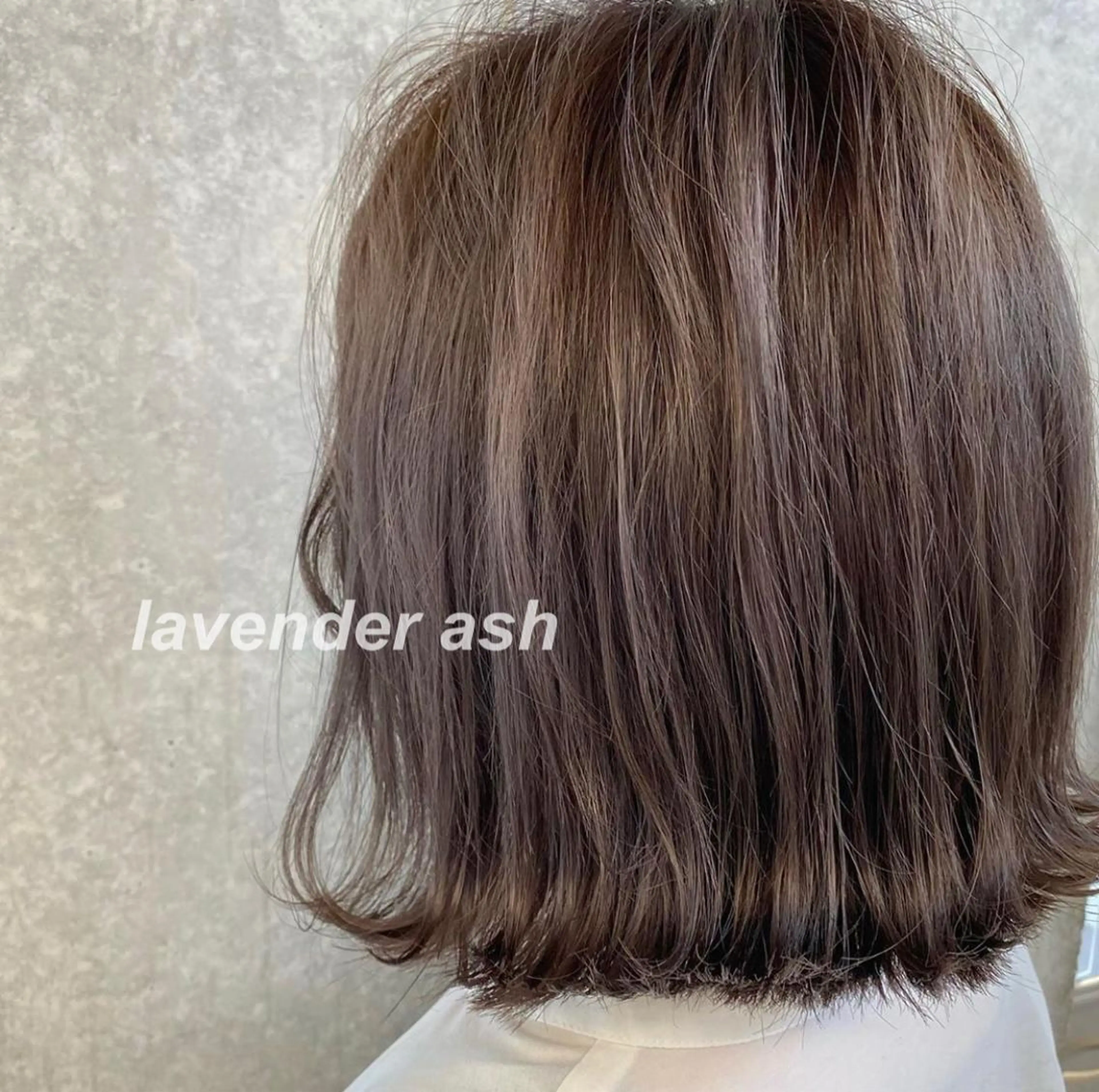 ミディアム カラー アッシュ 透明感カラー ラベンダーカラー ラベンダーアッシュ カット ヘアカラー トリートメント the path ナツミのヘアスタイル