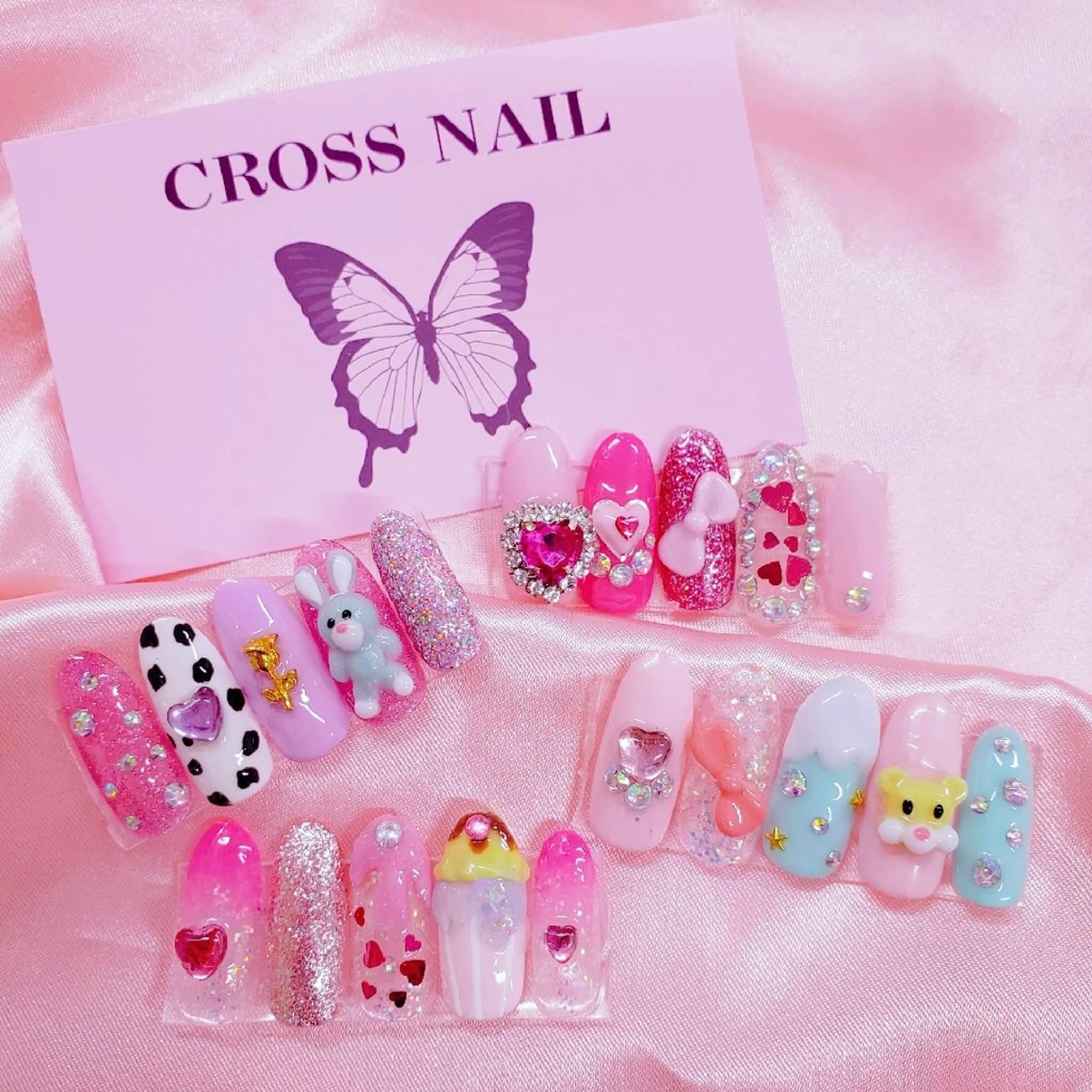 ネイル 長さ出し 氷ネイル・うるうるネイル 韓国ネイル ネイルチップ CROSS SALON/Lazy所属・CROSS クロス のネイルデザイン