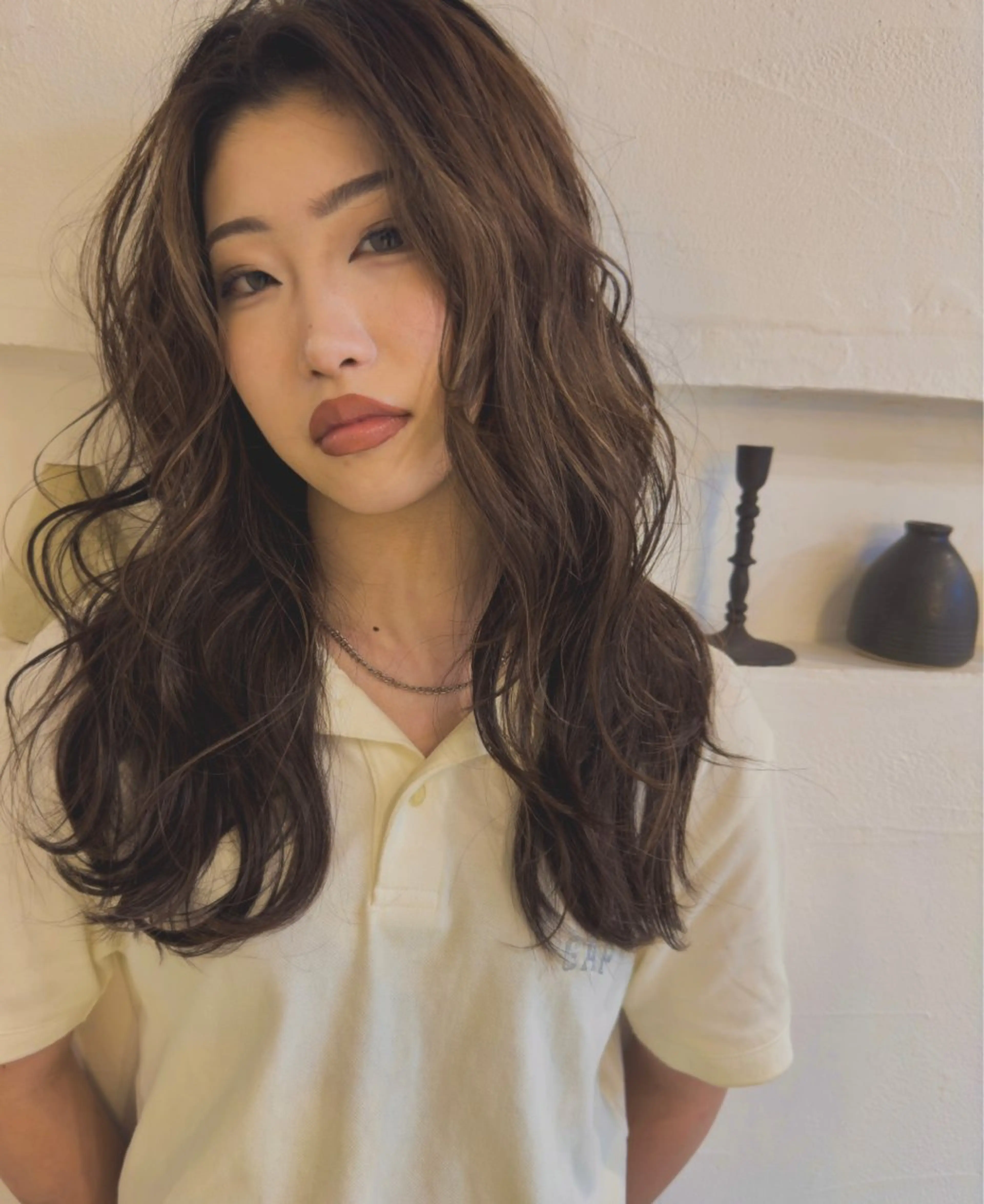 セミロング カラー ハイライトカラー ハイライト カット ヘアカラー 阪本祥樹/ハイライト /バレイヤージュのヘアスタイル