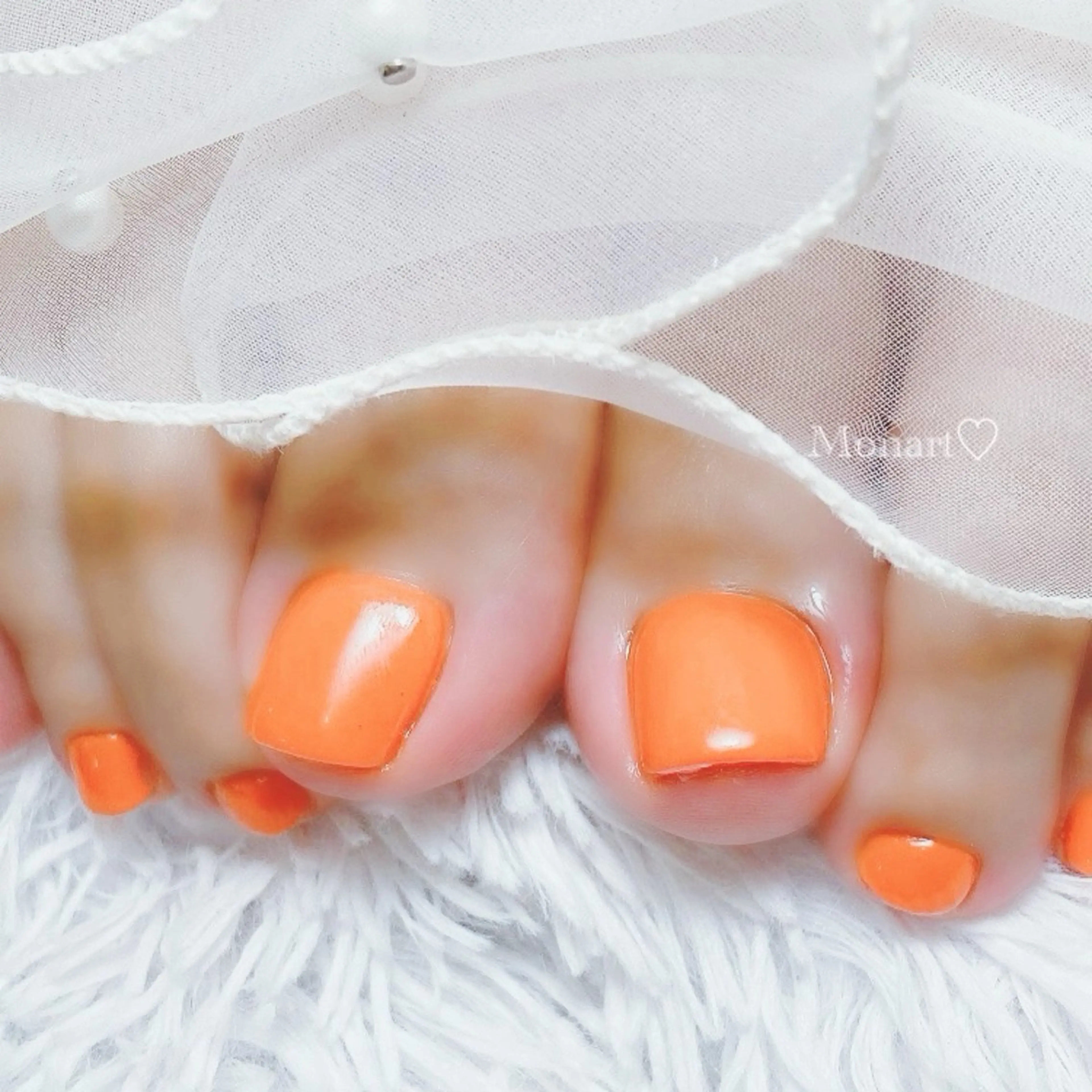 ネイル ワンカラーネイル オレンジ Monart♡ Misaoのネイルデザイン