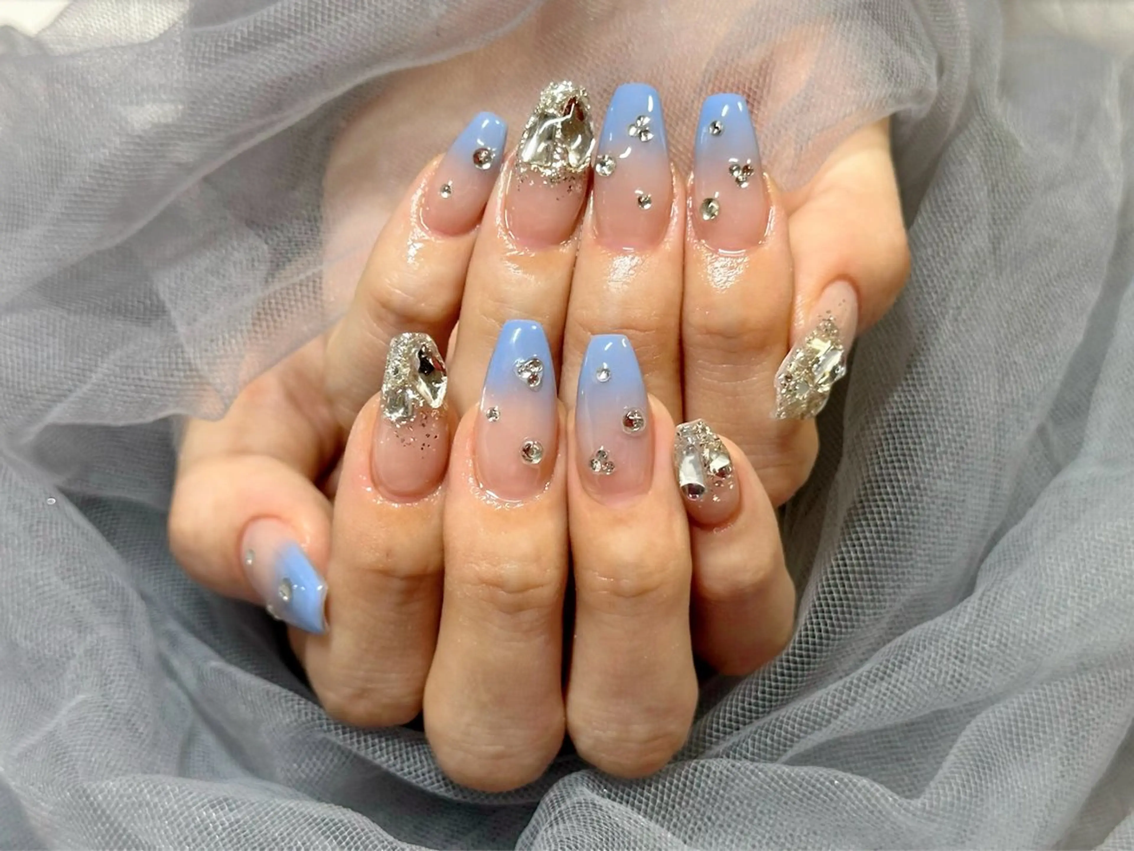 ネイル 水色 ワンホンネイル ハンドネイル KURELLY所属・Nail Salon KURELLYのネイルデザイン