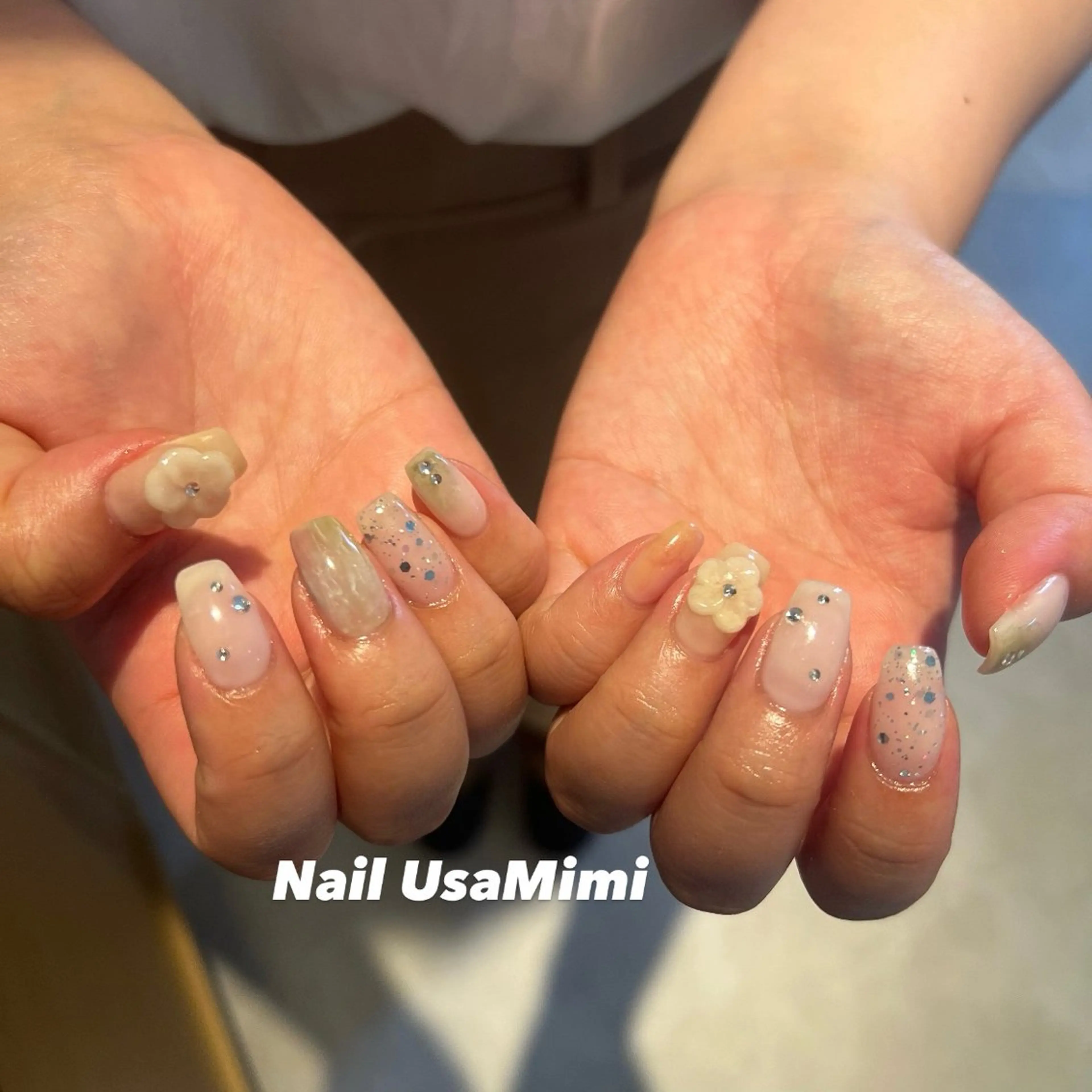 ネイル ジェルネイル マグネットネイル 持ち込み ニュアンスネイル ワンカラーネイル ハンドネイル 本町NailUsa Mimi RIKOのネイルデザイン