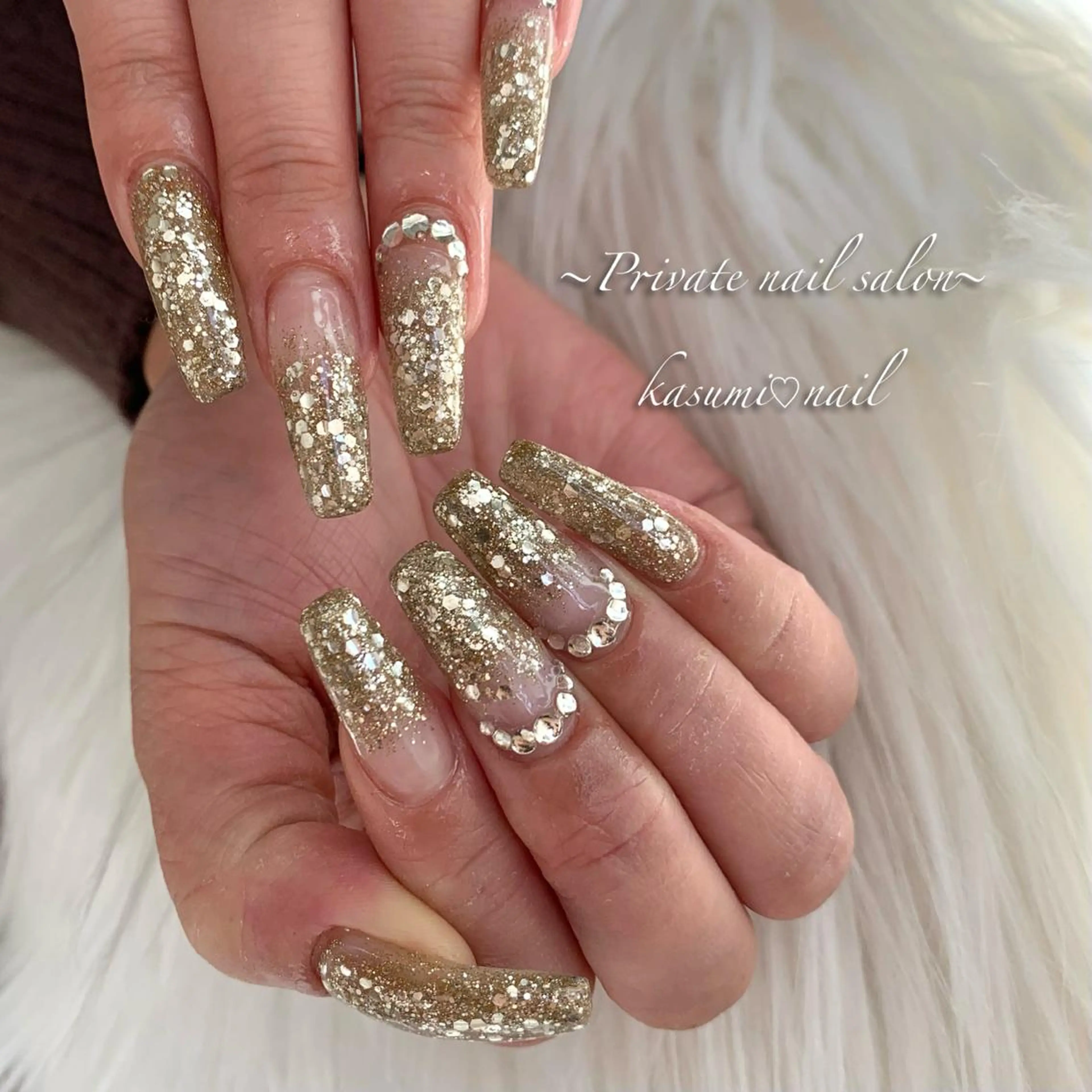 ネイル アートネイル ラメ(グリッター) マグネットネイル ミラーネイル 持ち込み KASUMI♡ Nailのネイルデザイン
