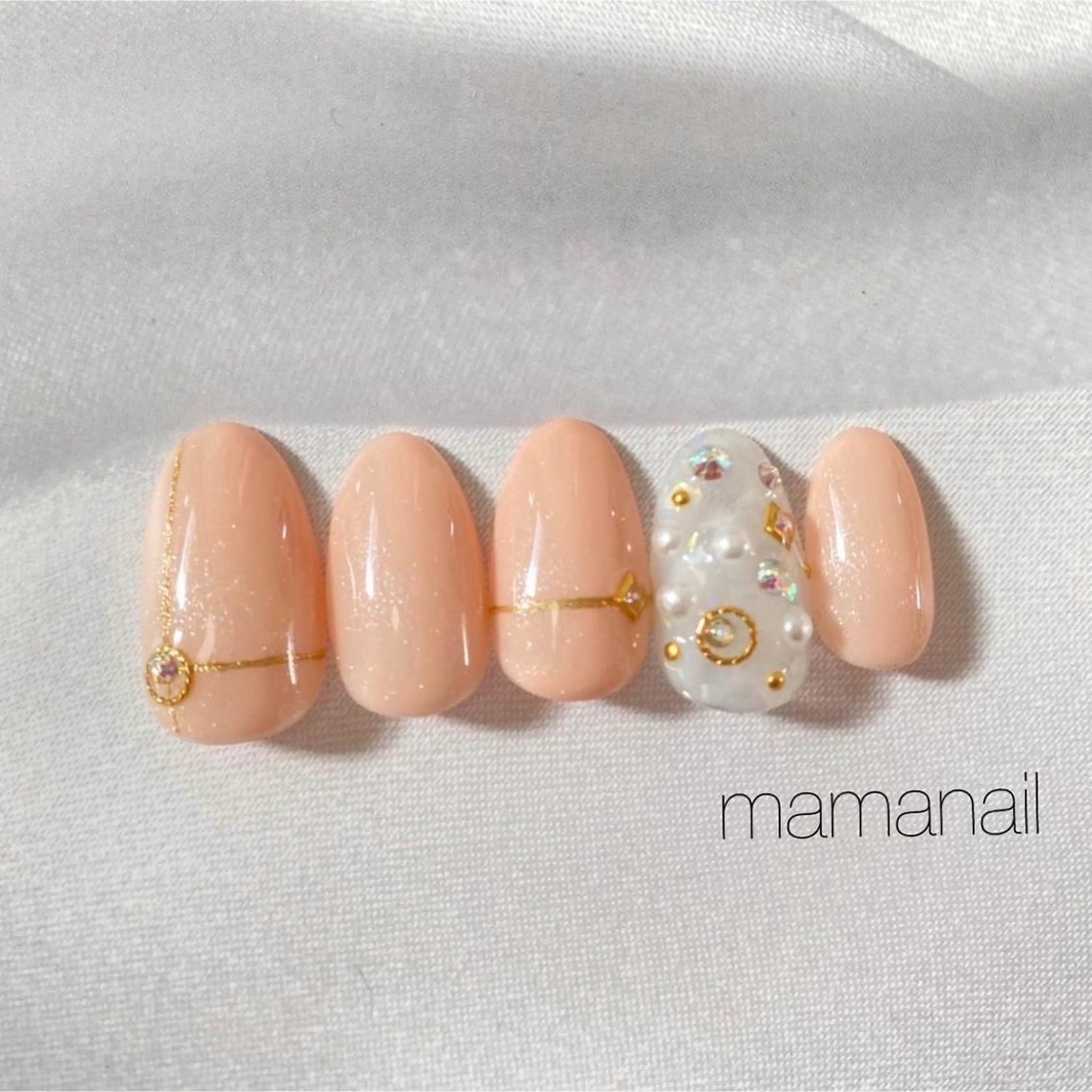 ネイル アートネイル ブルー ジェルネイル ネイルサロン mama nailのネイルデザイン