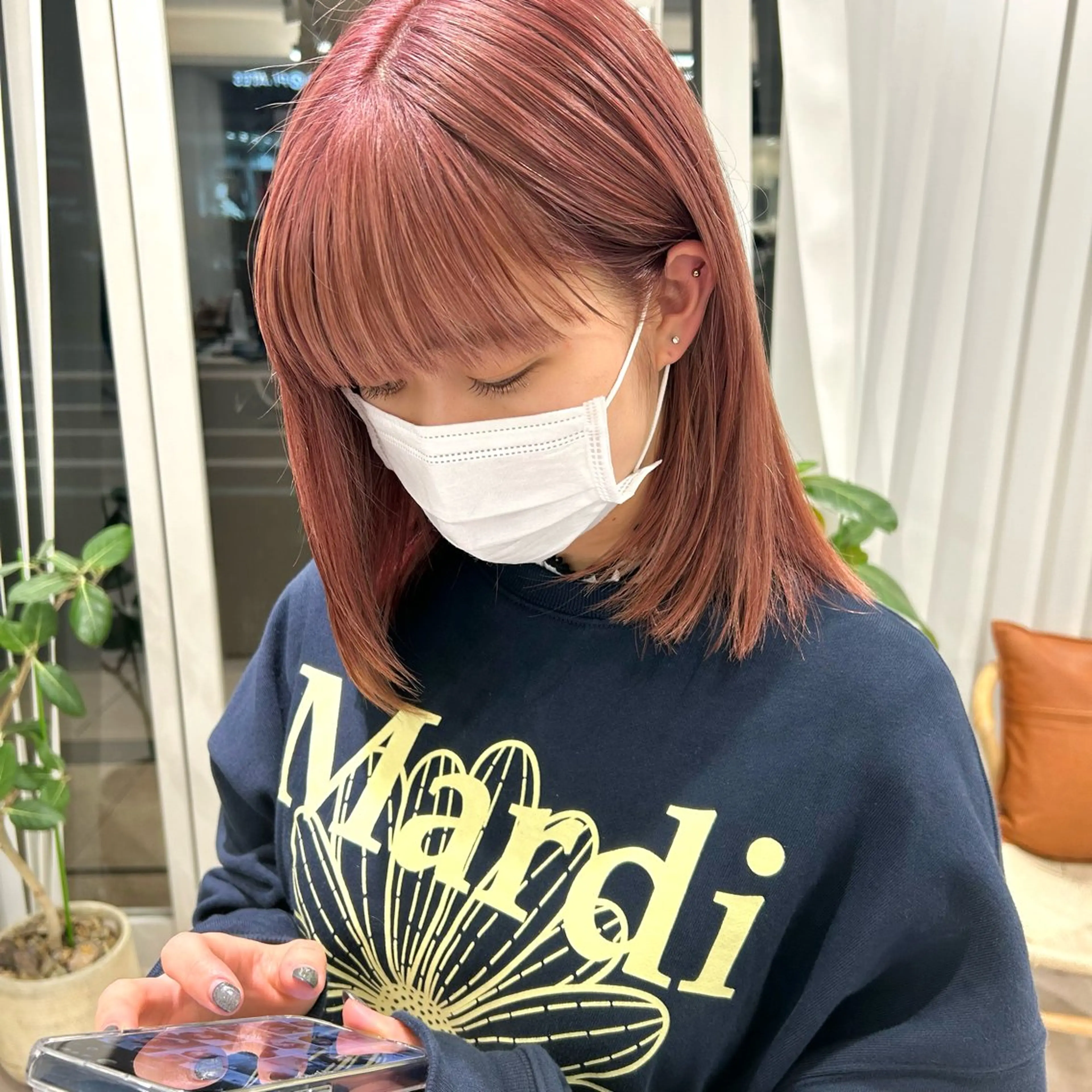ミディアム カラー ブリーチ ハイトーンカラー ピンクカラー ヘアカラー トリートメント 透明感/明るめ ヘア/kazui🐈のヘアスタイル