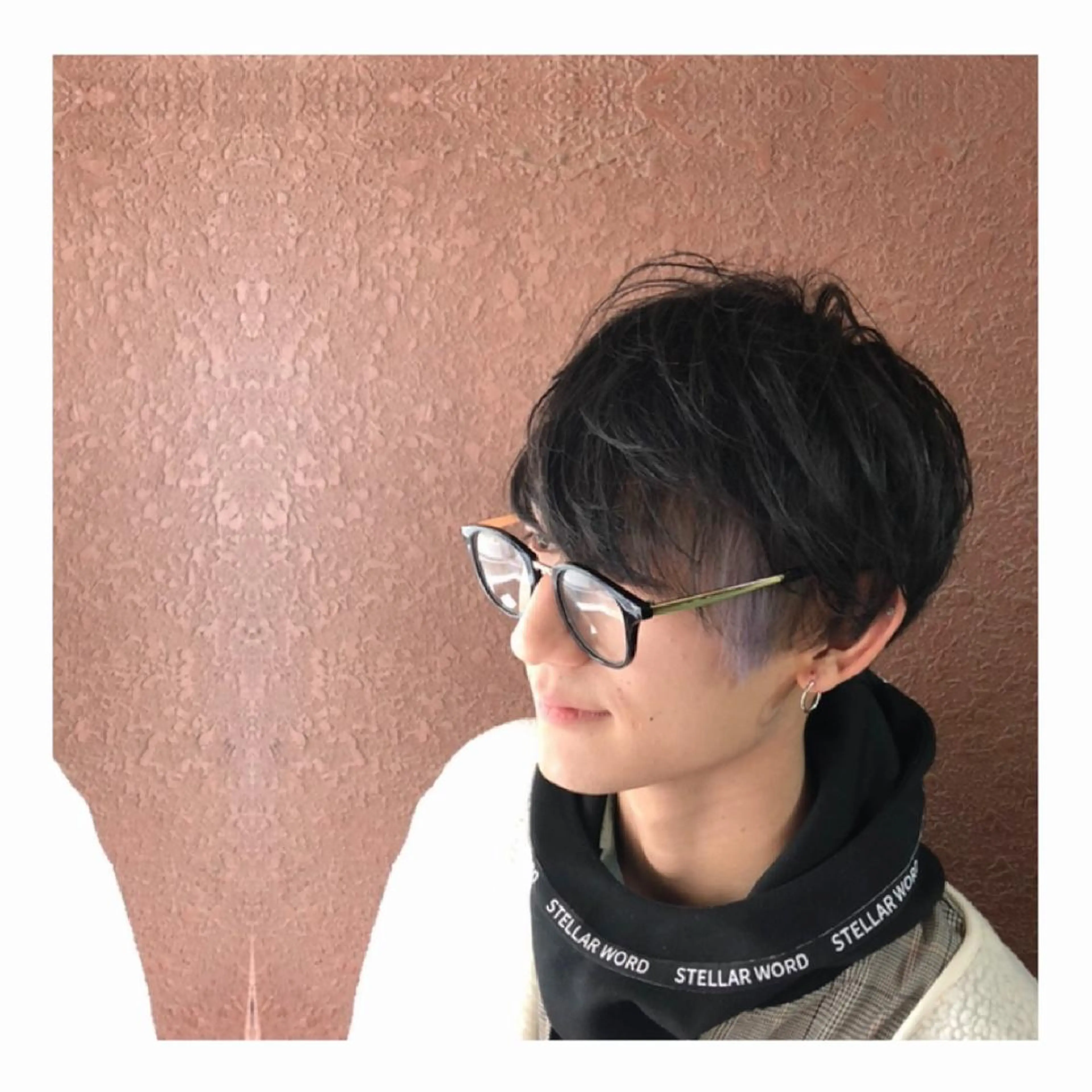 ショート カラー メンズ メンズブリーチ ブリーチ パープルカラー EMANON大宮 ANNEX所属・Joshua / 素髪改善のヘアスタイル