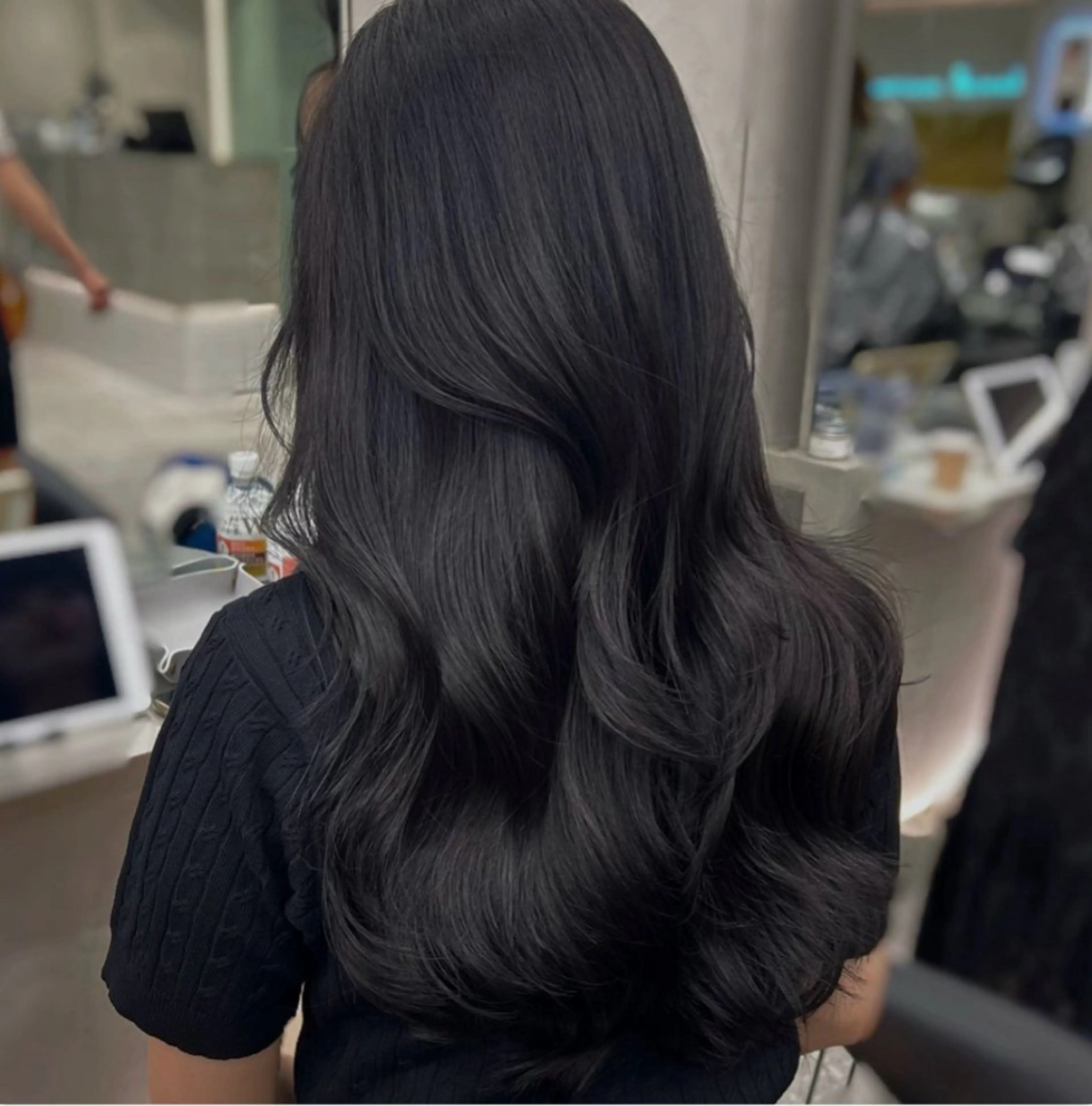 ロング アッシュ アッシュグレー アッシュグレージュ 韓国風ヘア ワンホンヘア ヘアカラー Lond Role所属・🎀透明感カラー shizuka🎀のヘアスタイル