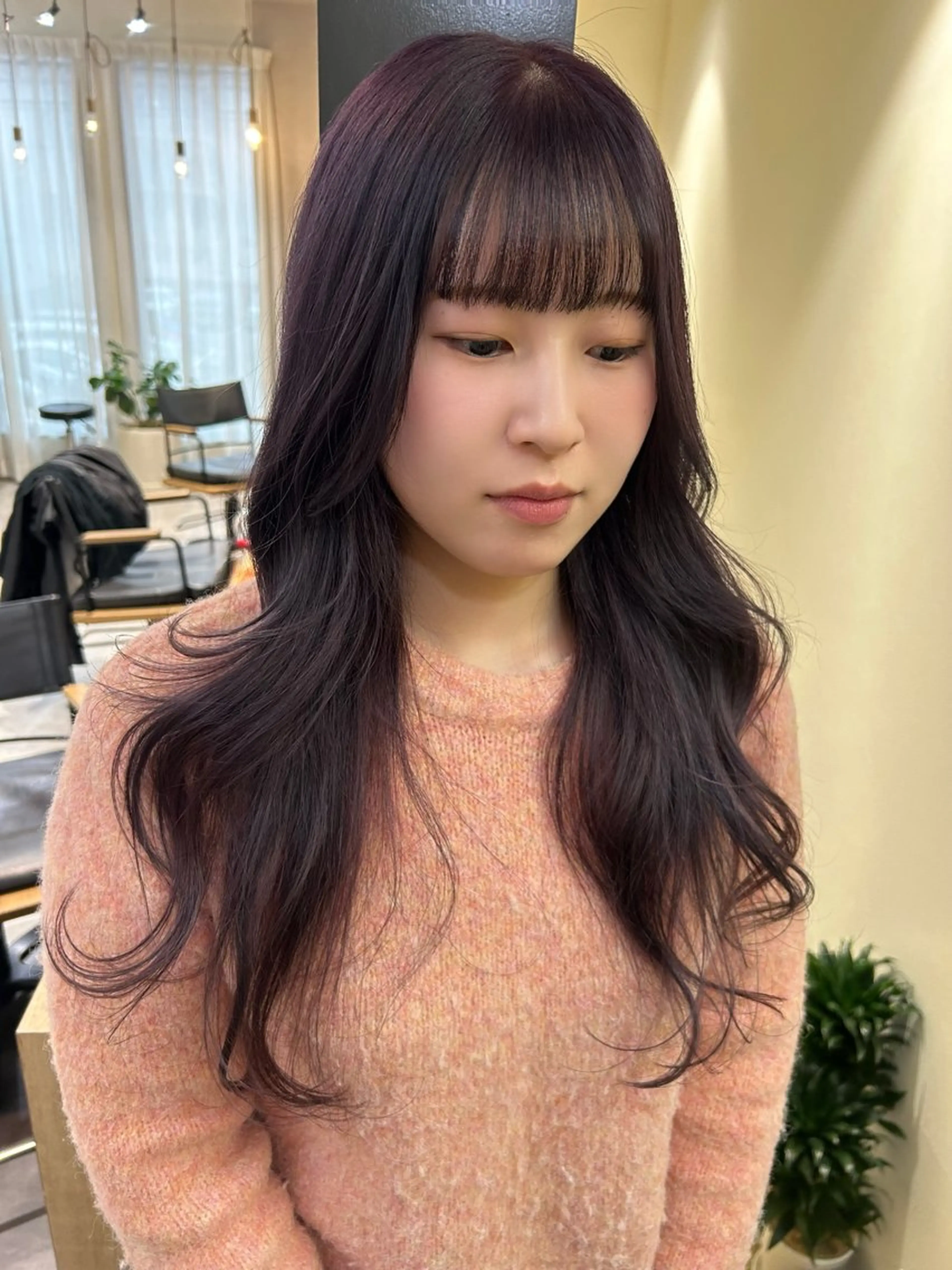 ロング カラー ブリーチ ディープラベンダー ラベンダーカラー カット ヘアカラー トリートメント hub hair レイヤー/透明感のヘアスタイル