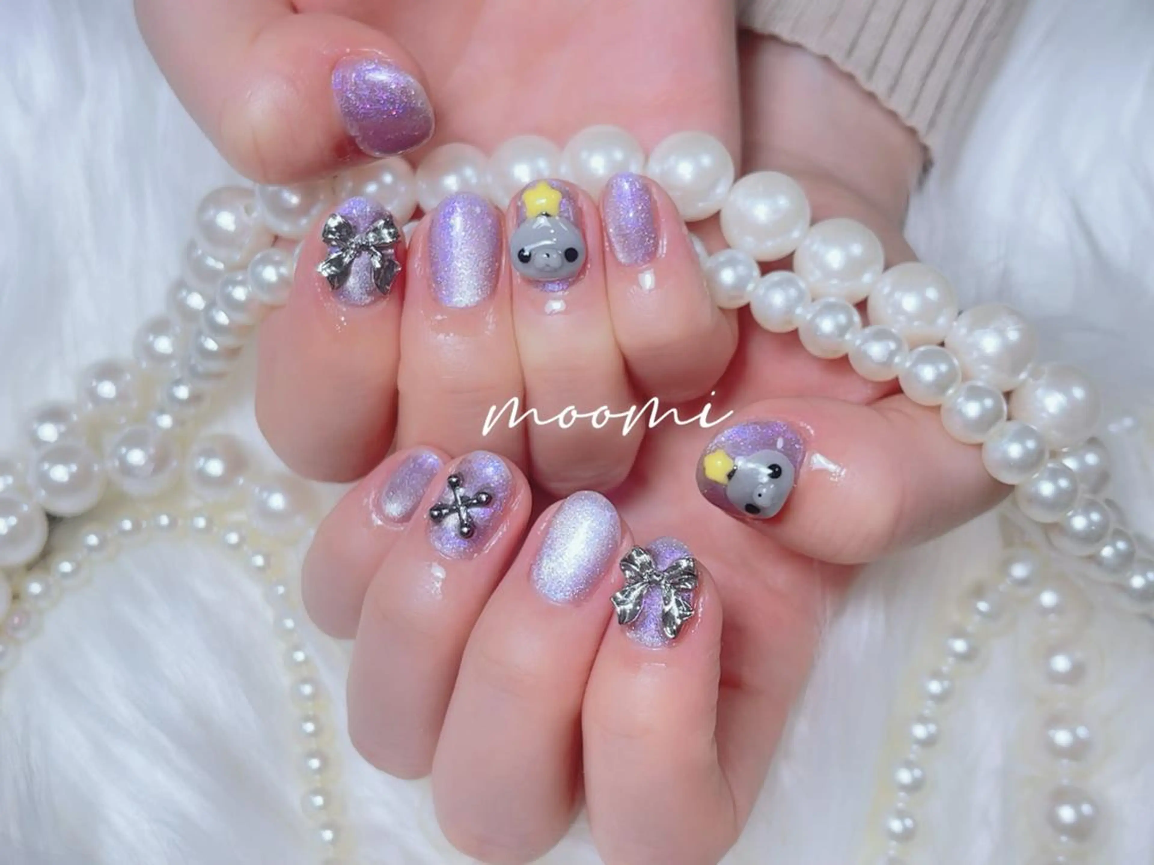 ネイル 𓇼𓈒𓏸ゆリ .Moomi 🎐のネイルデザイン