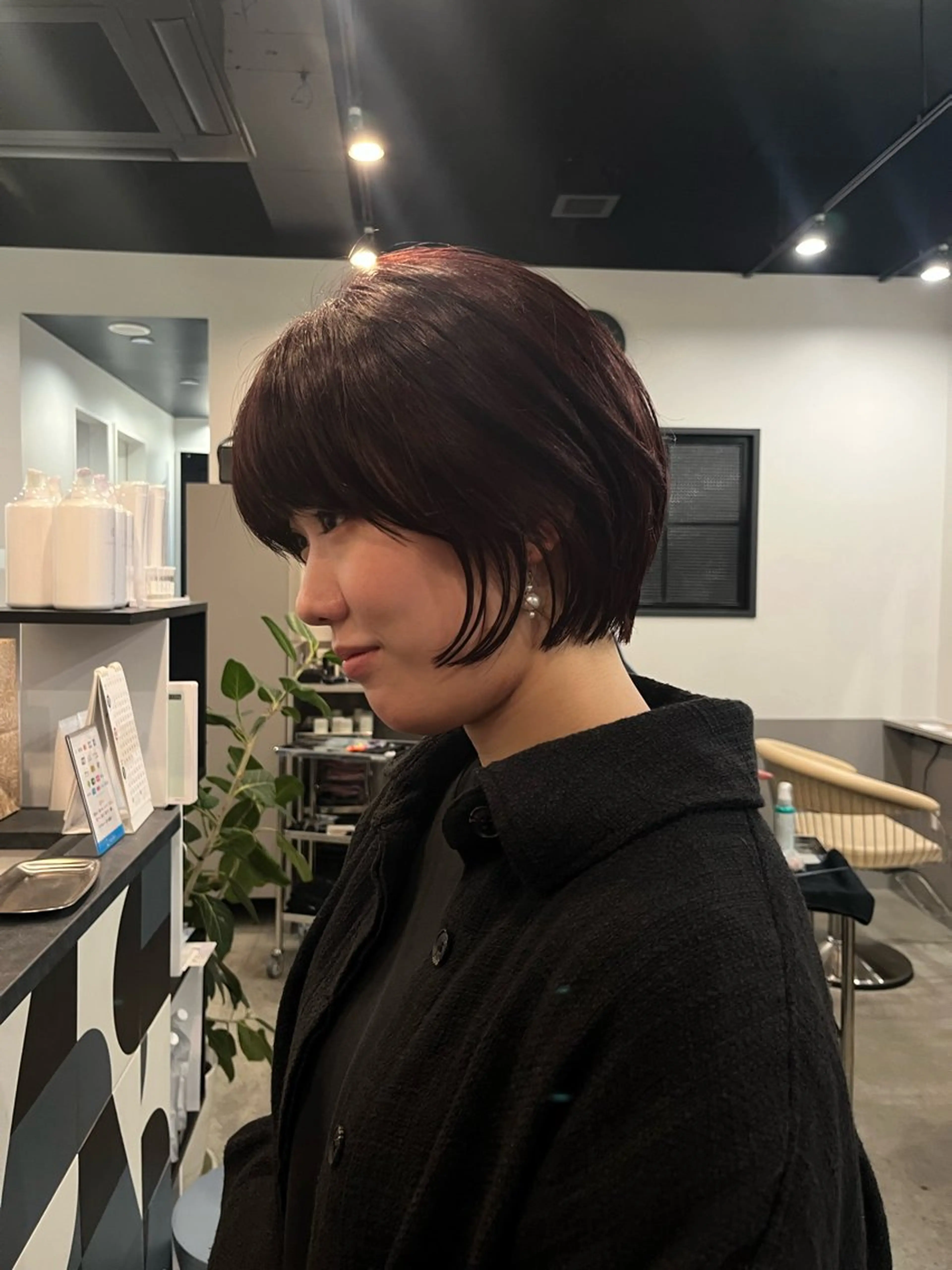 ショート カラー ショートボブ ボルドーカラー ボブ ショートヘア カット ヘアカラー dogstar小林諒 レイヤー/パーマのヘアスタイル