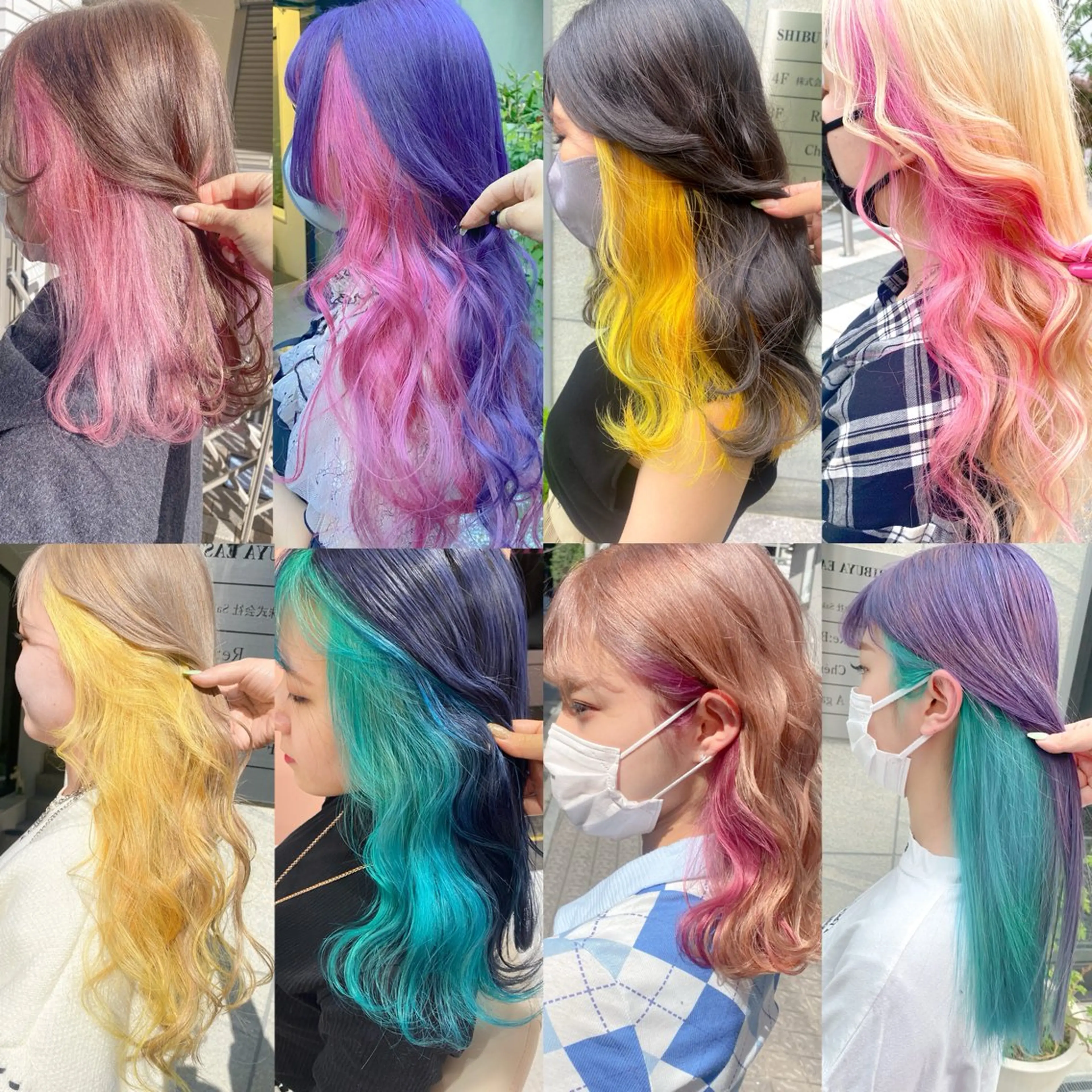 セミロング カラー ミストバング ベージュカラー 抜きっぱなしブロンド ブロンド ブルーカラー ヘアカラー Chérie所属・Chérie 渋谷/カラーサロンのヘアスタイル