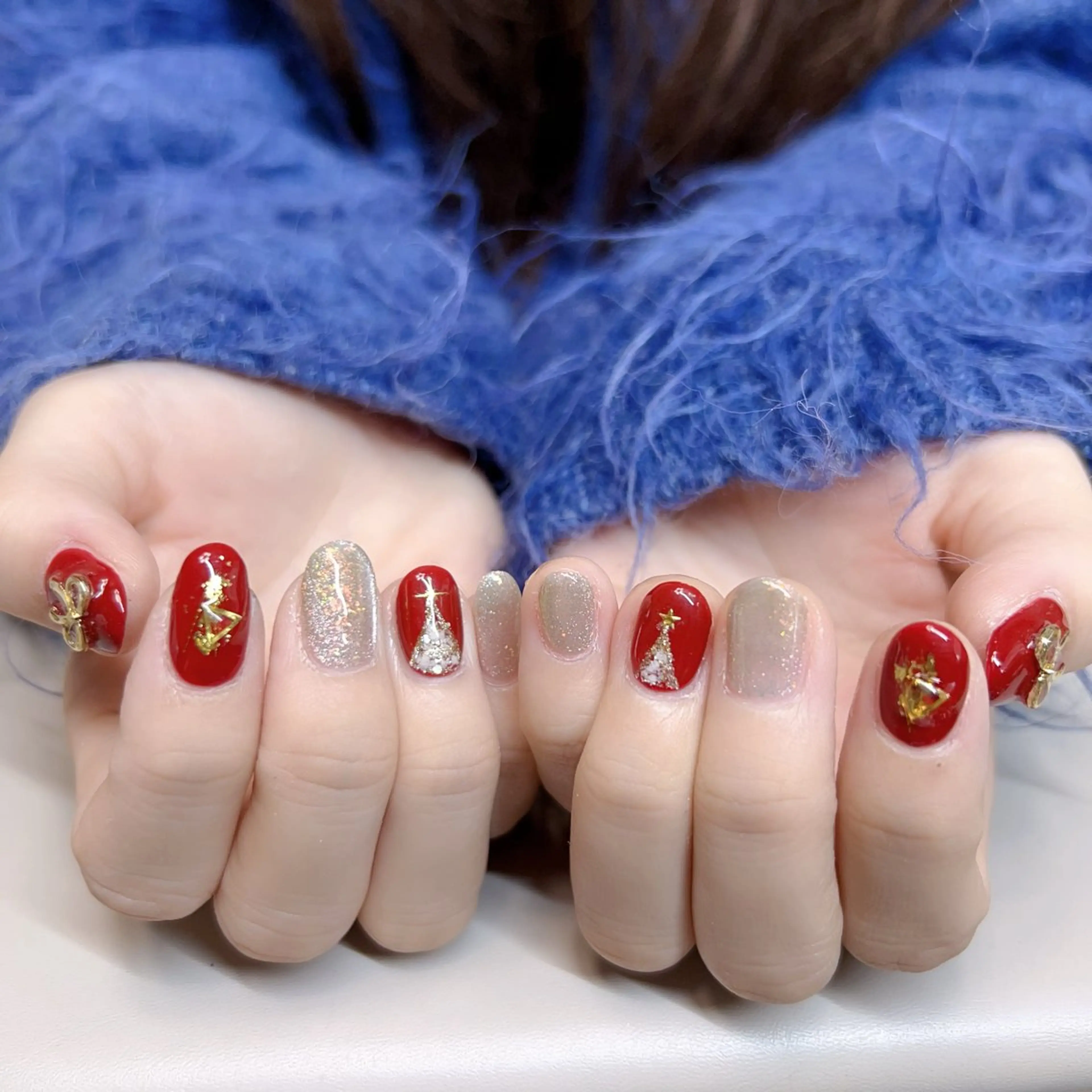 ネイル 成人式 フレンチネイル ジェルネイル グラデーション マグネットネイル ハンドネイル co coのネイルデザイン